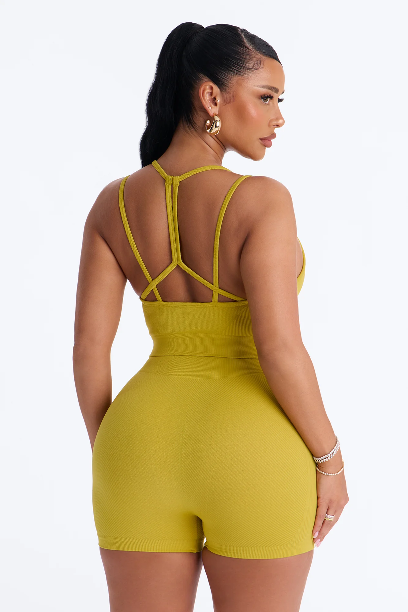 Tania Seamless Short Set - Chartreuse - Image 4