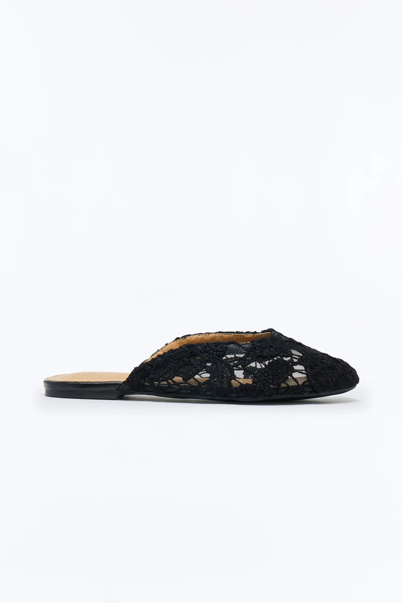 Tansy Crochet Flats - Black