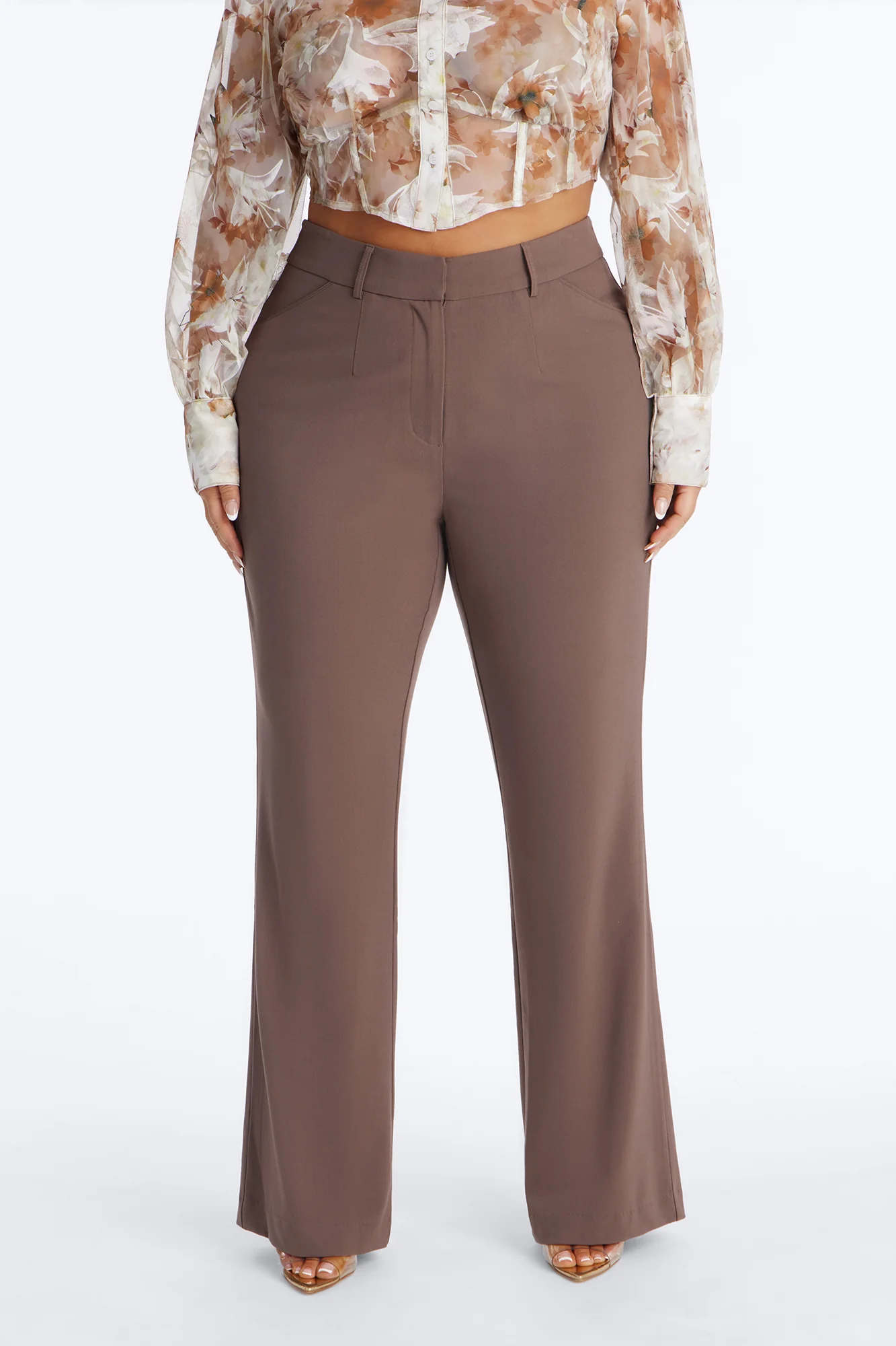 Tasha Dressy High Rise Pants - Caffe - Image 5