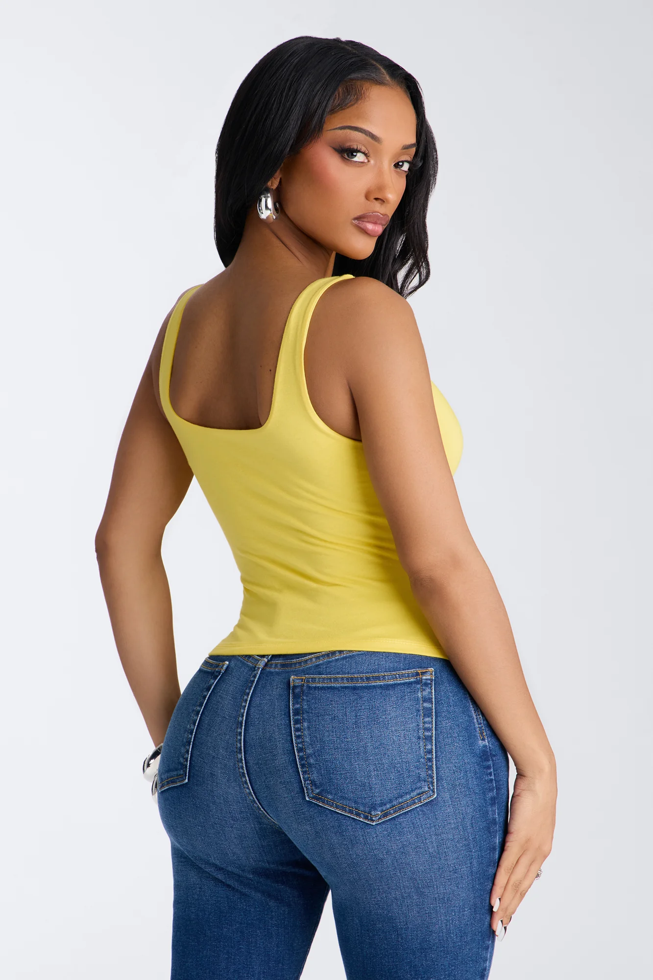 Tasmin Double Lined Tank Top - Yellow - Image 4