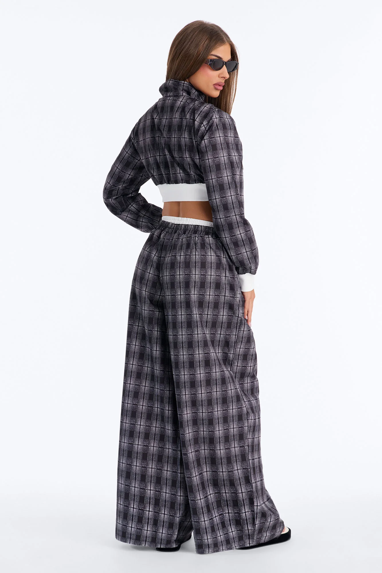 Tate Plaid Boxer Pant Set - Black - Image 4