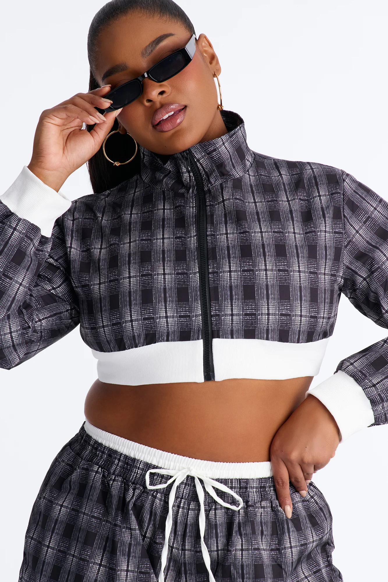 Tate Plaid Boxer Pant Set - Black - Image 7
