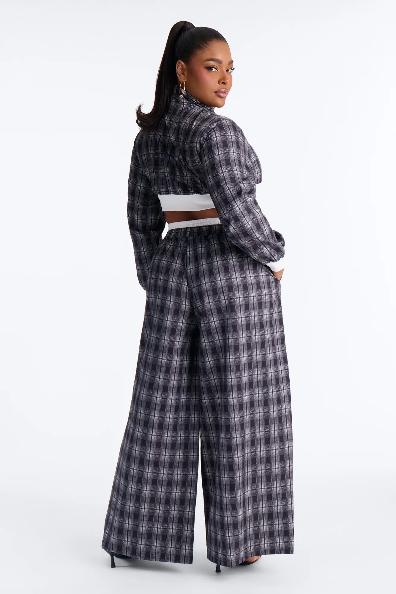 Tate Plaid Boxer Pant Set - Black - Image 8