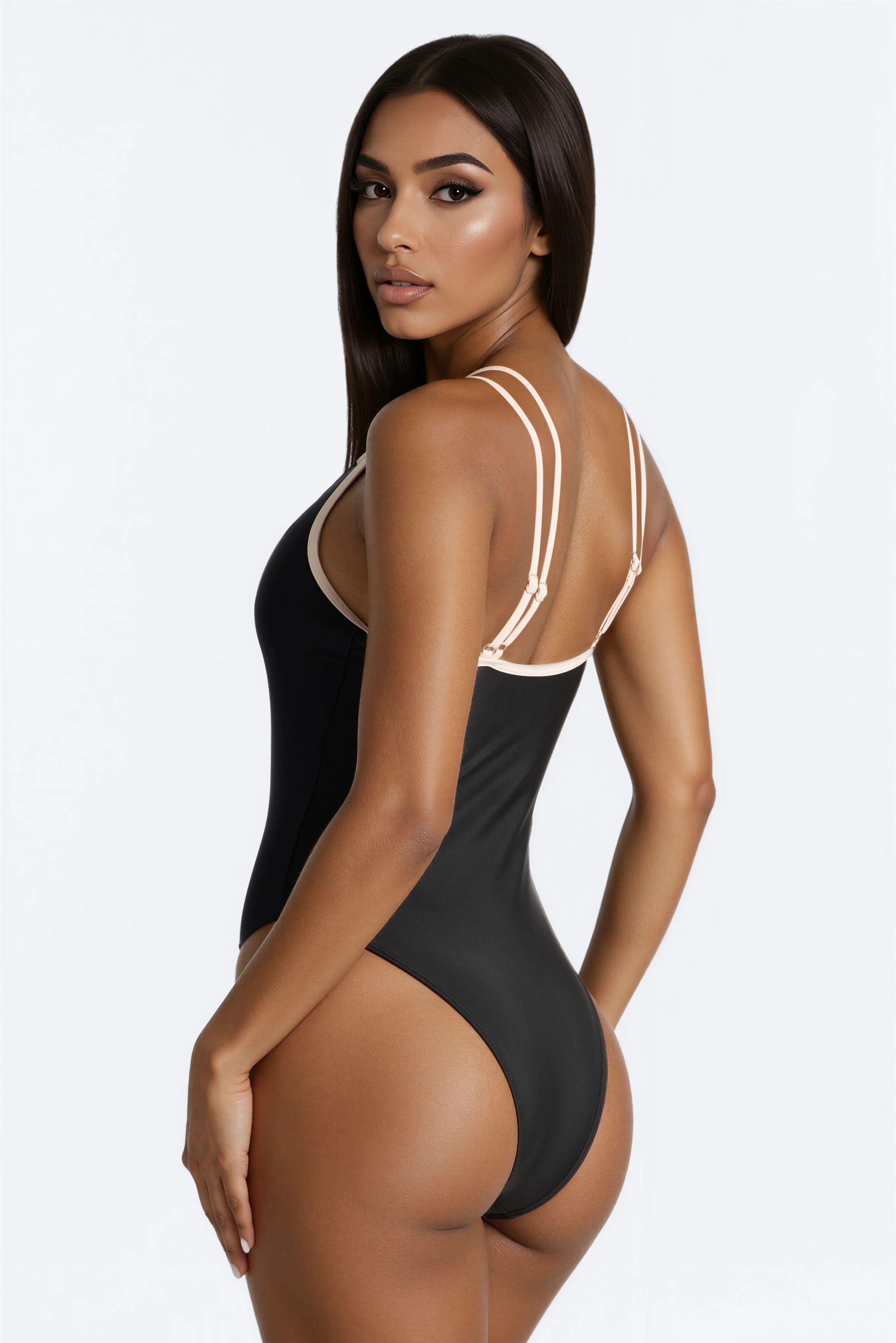 Tatia 1 Piece Bralette Swimsuit - Black - Image 2