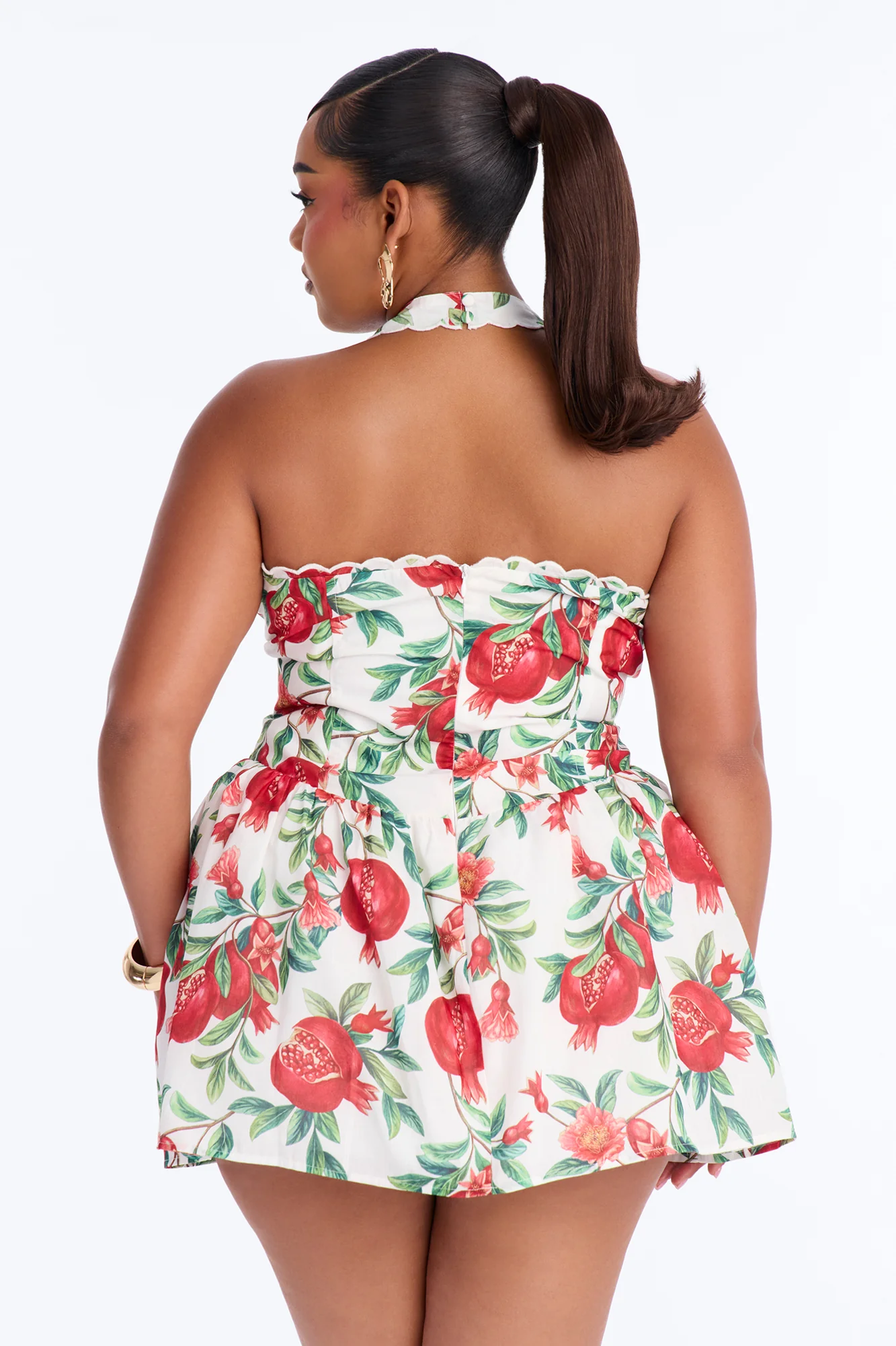 Tea Party Corset Waist Rayon Mini Dress - Red/White - Image 8