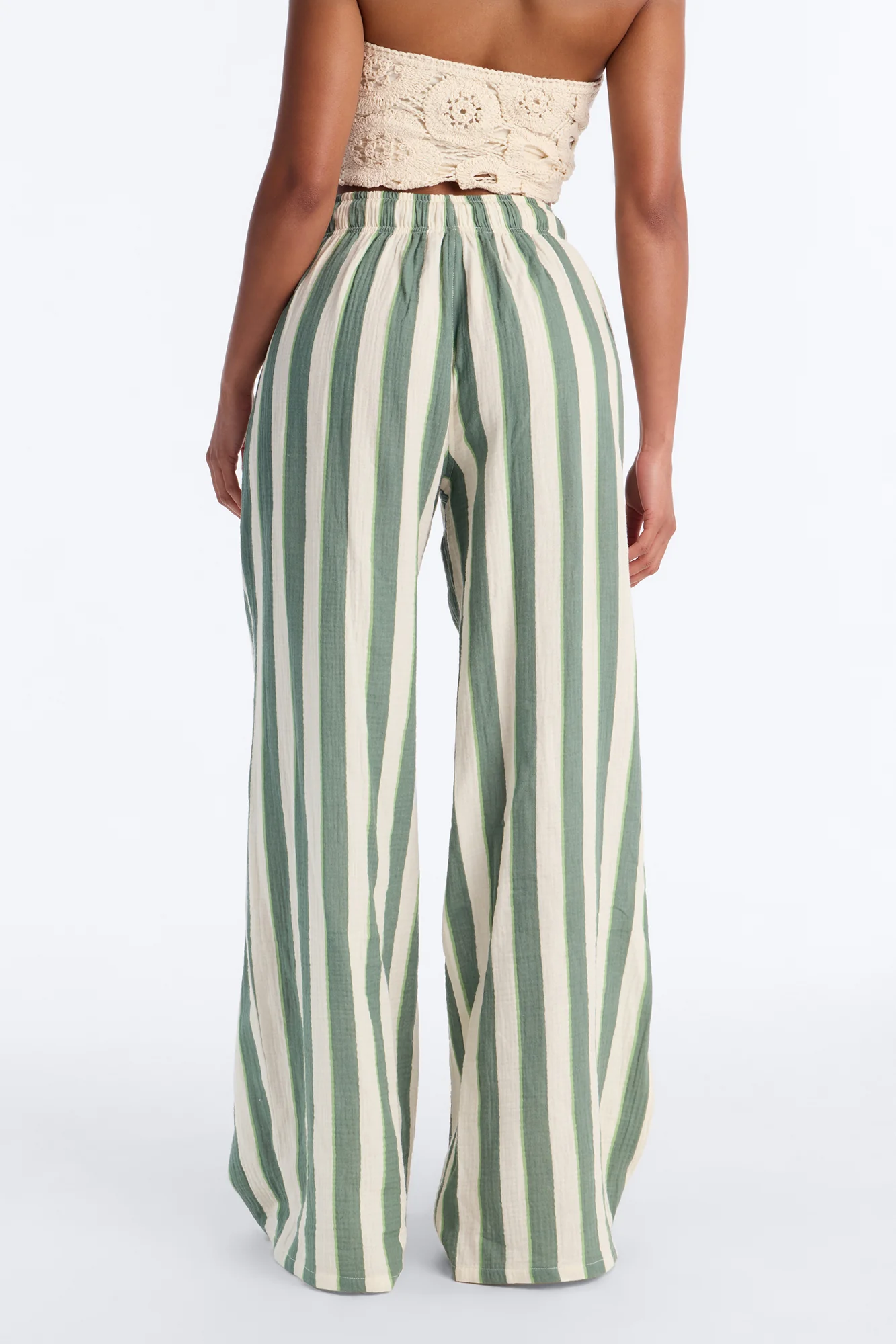 Tea Time Stripe Wide Leg Pant - Sage/combo - Image 3