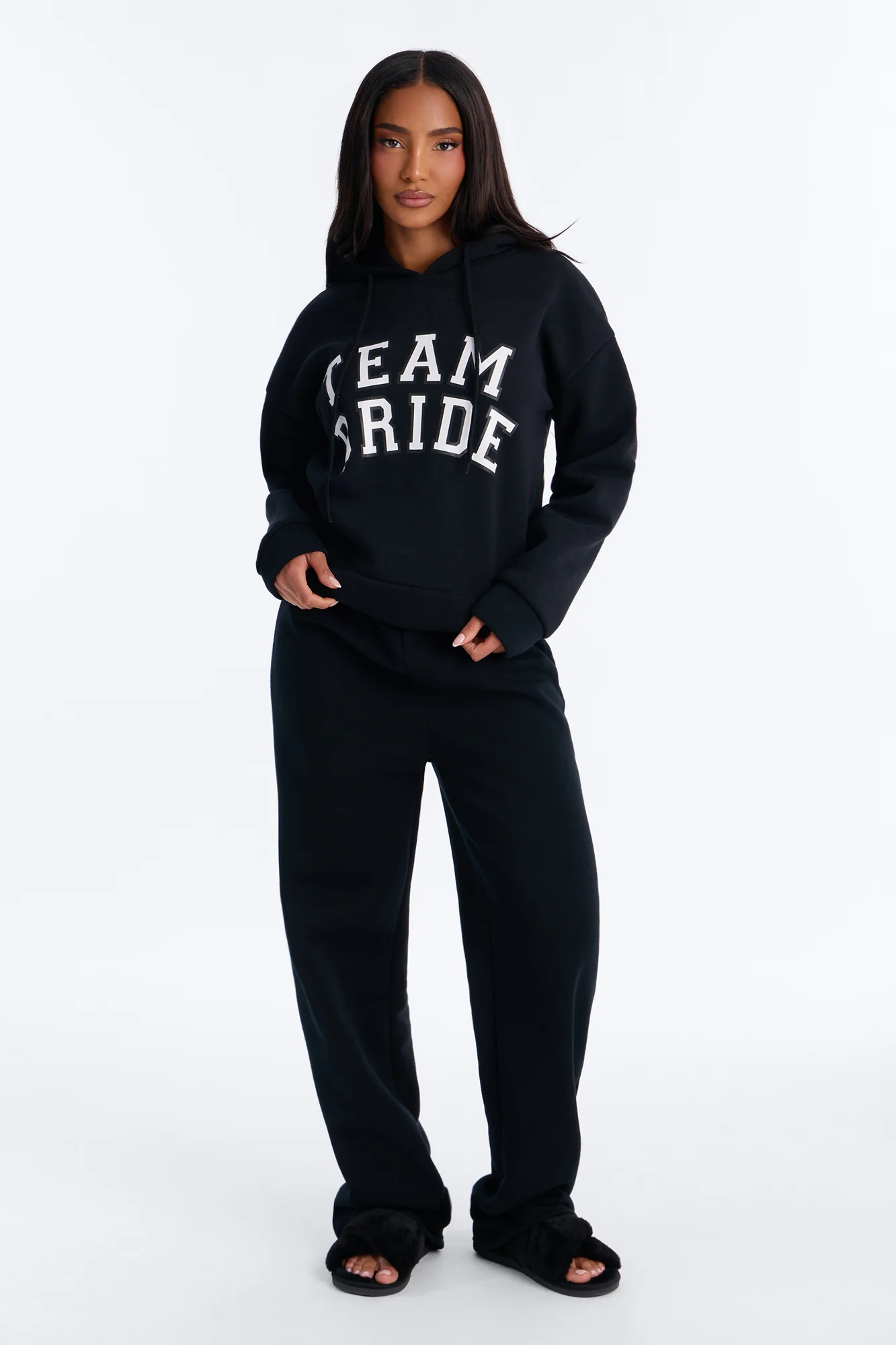 Team Bride PJ Hoodie & Sweatpant Set - Black