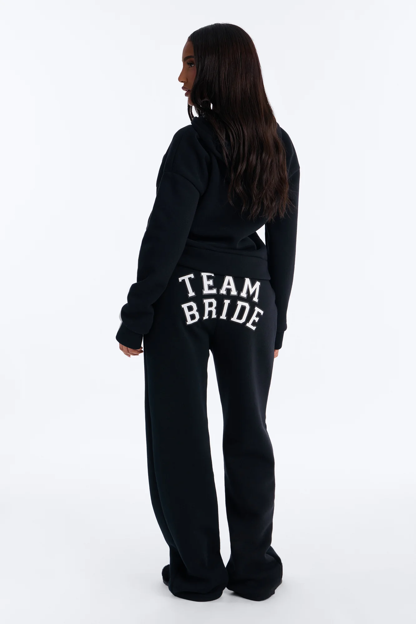 Team Bride PJ Hoodie & Sweatpant Set - Black - Image 4