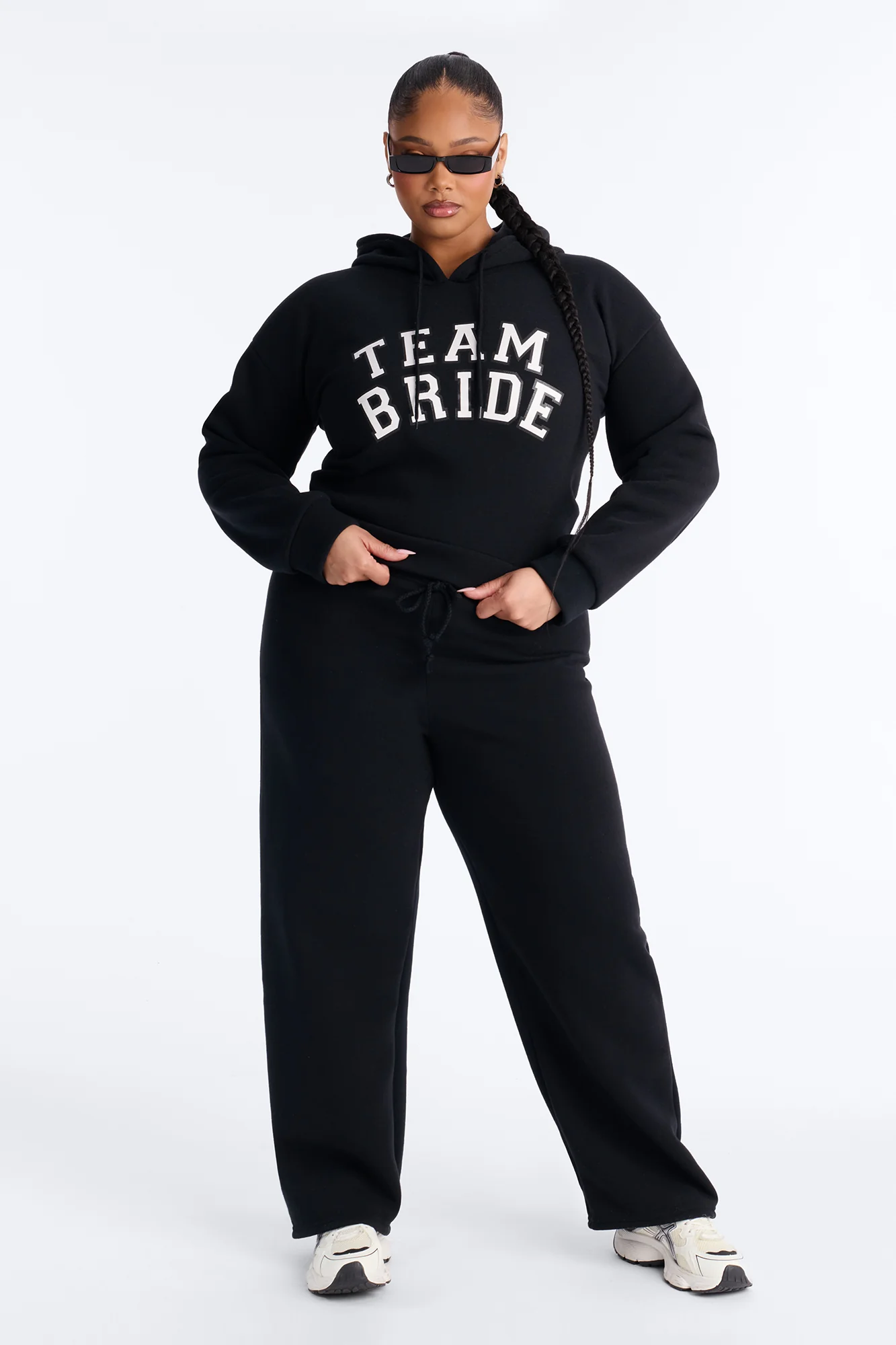 Team Bride PJ Hoodie & Sweatpant Set - Black - Image 5