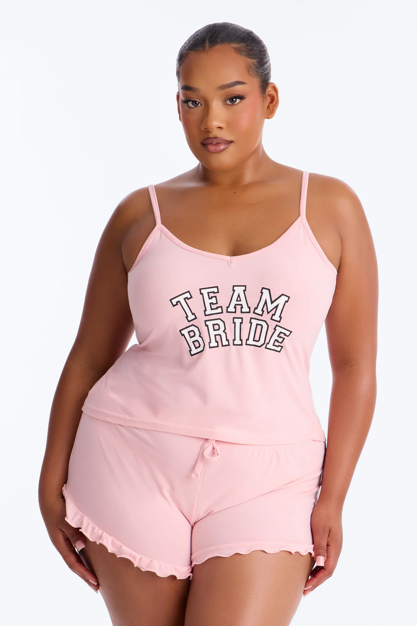 Team Bride Tank & Short PJ Set - Pink - Image 4