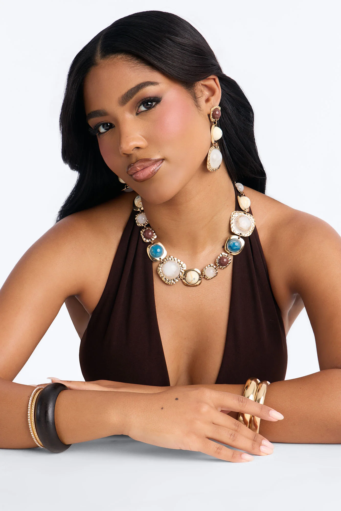 Terra Dune Necklace And Earring Set - Gold/combo - Image 2