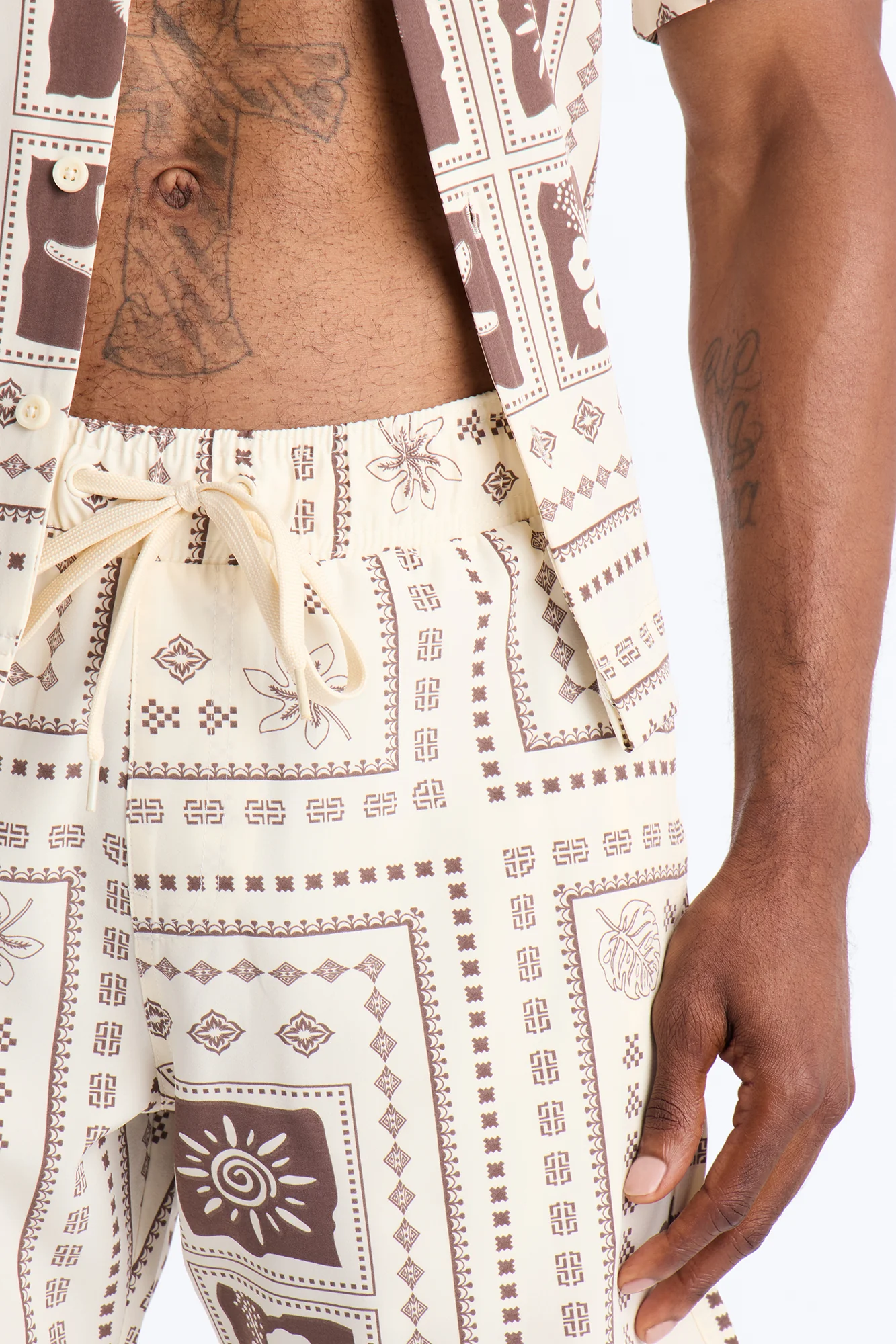 Terra Mosaic Swim Trunk 7″ - Brown - Image 3