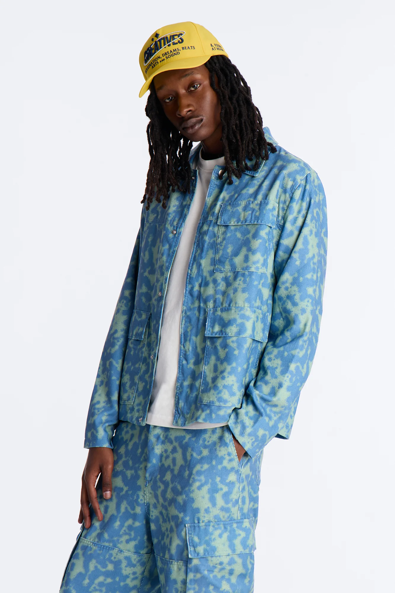 Terrain Drip Textured Chore Jacket - Blue