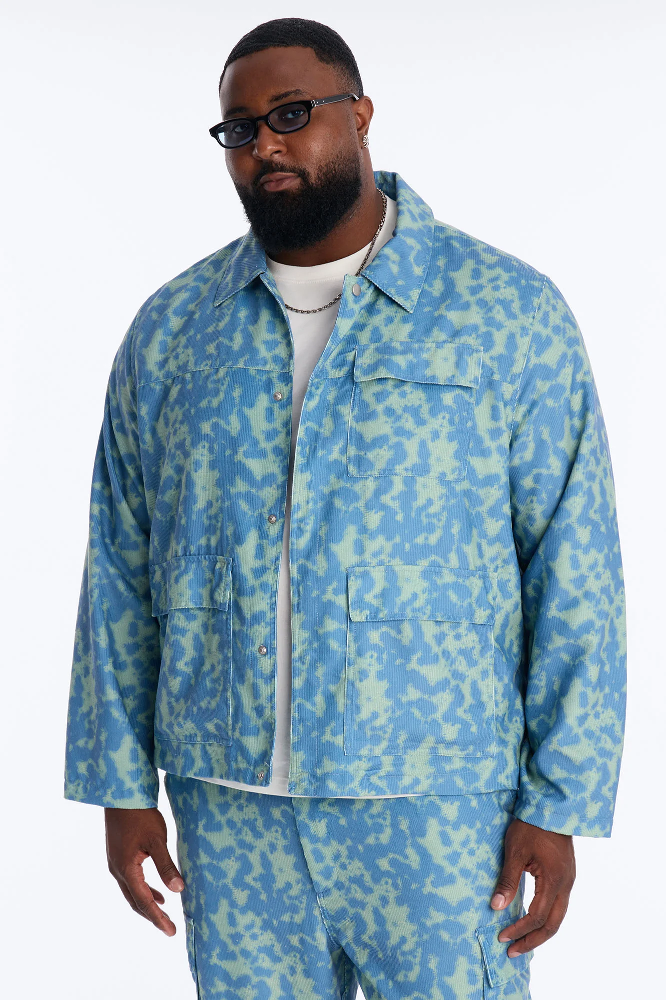 Terrain Drip Textured Chore Jacket - Blue - Image 5