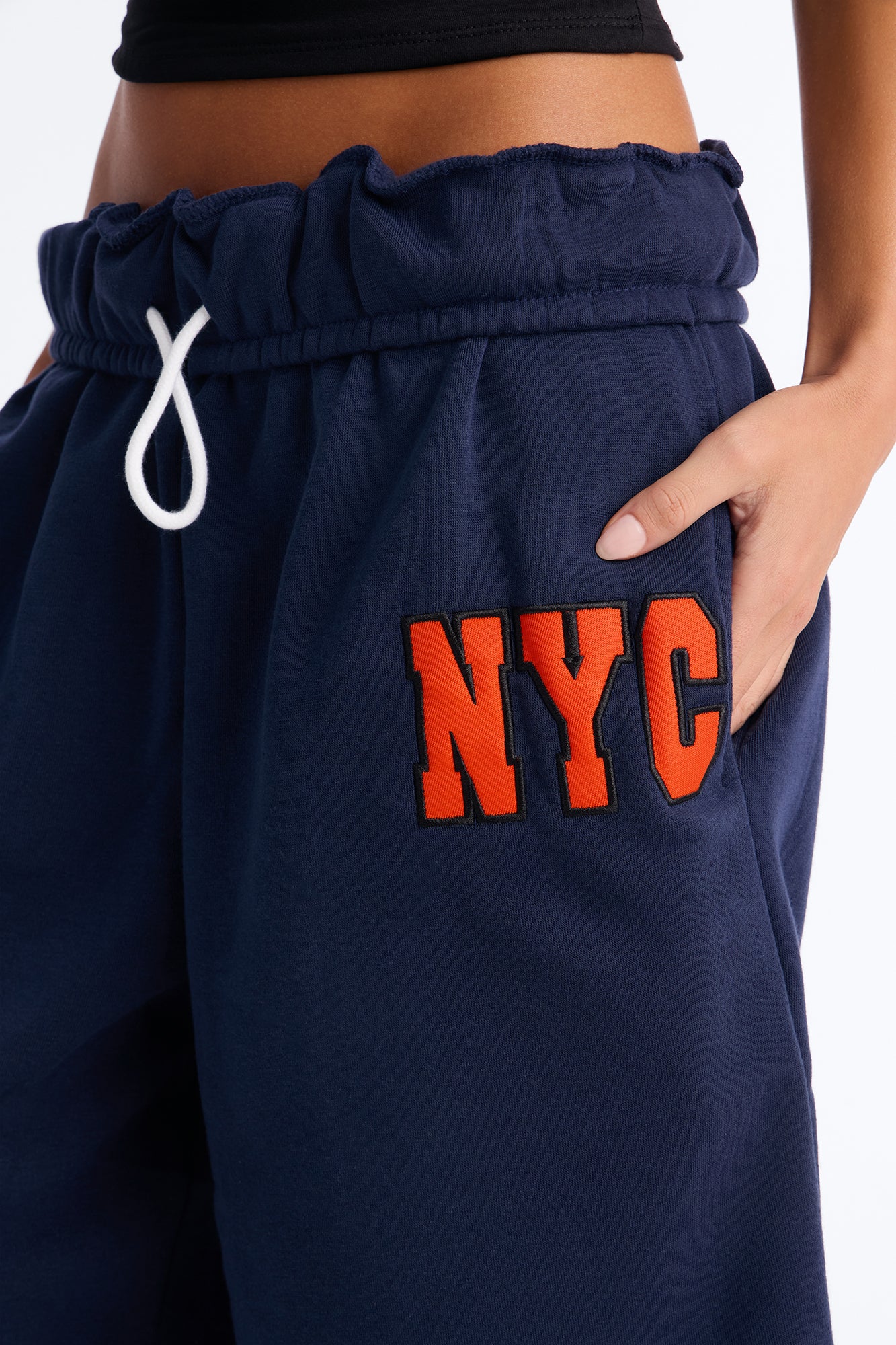 Tessa Fleece Sweatshort - Navy - Image 3