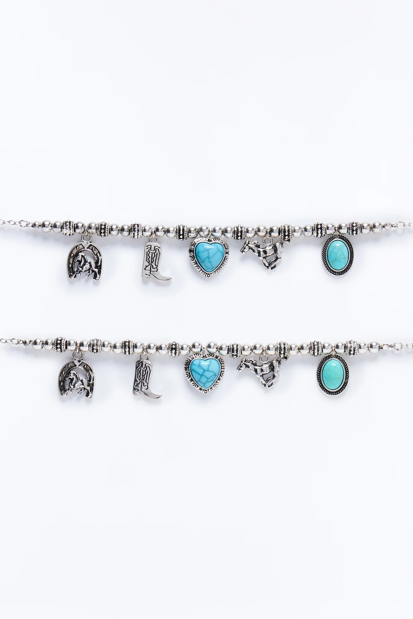 Texas Vibes Jeweled Boot Chain 2 Pack - Silver/Blue - Image 3