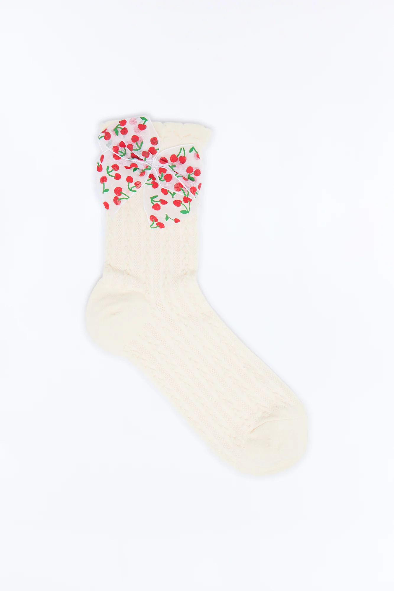 That Bow Girl Crew Socks - Ivory/combo - Image 2