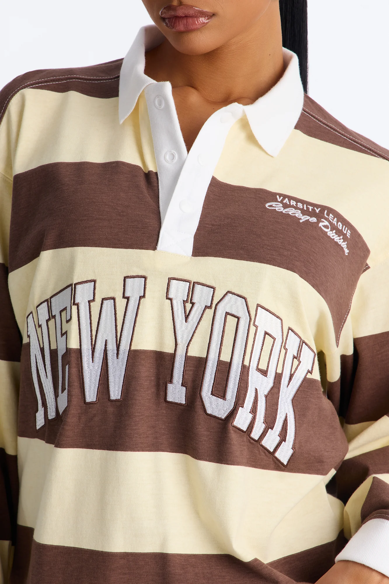 The Big Apple NYC Striped Polo - Brown Combo - Image 3