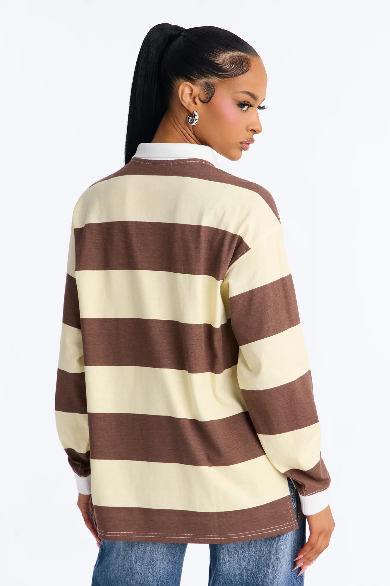 The Big Apple NYC Striped Polo - Brown Combo - Image 4