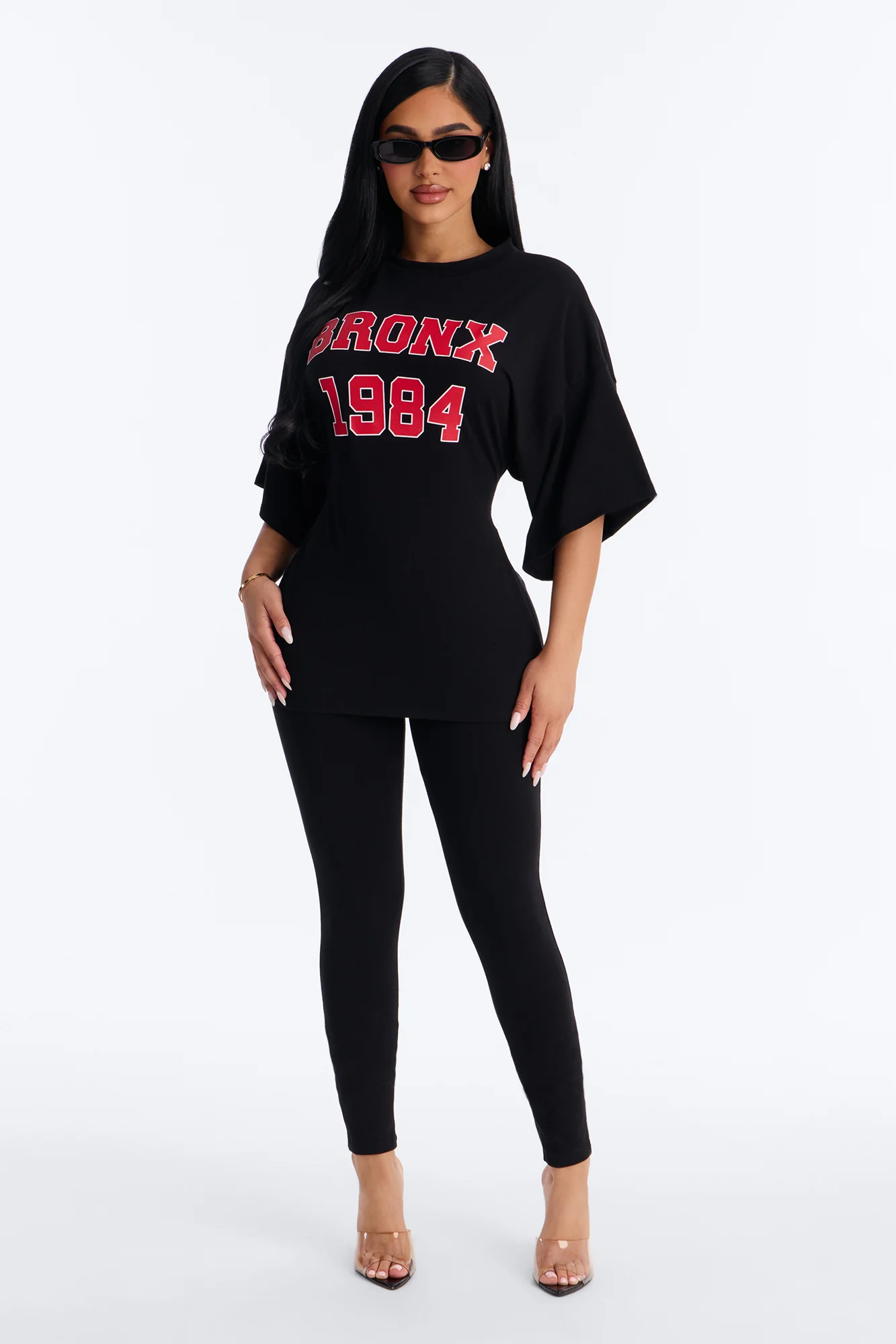 The Bronx Backless Lace Up Legging Set - Black
