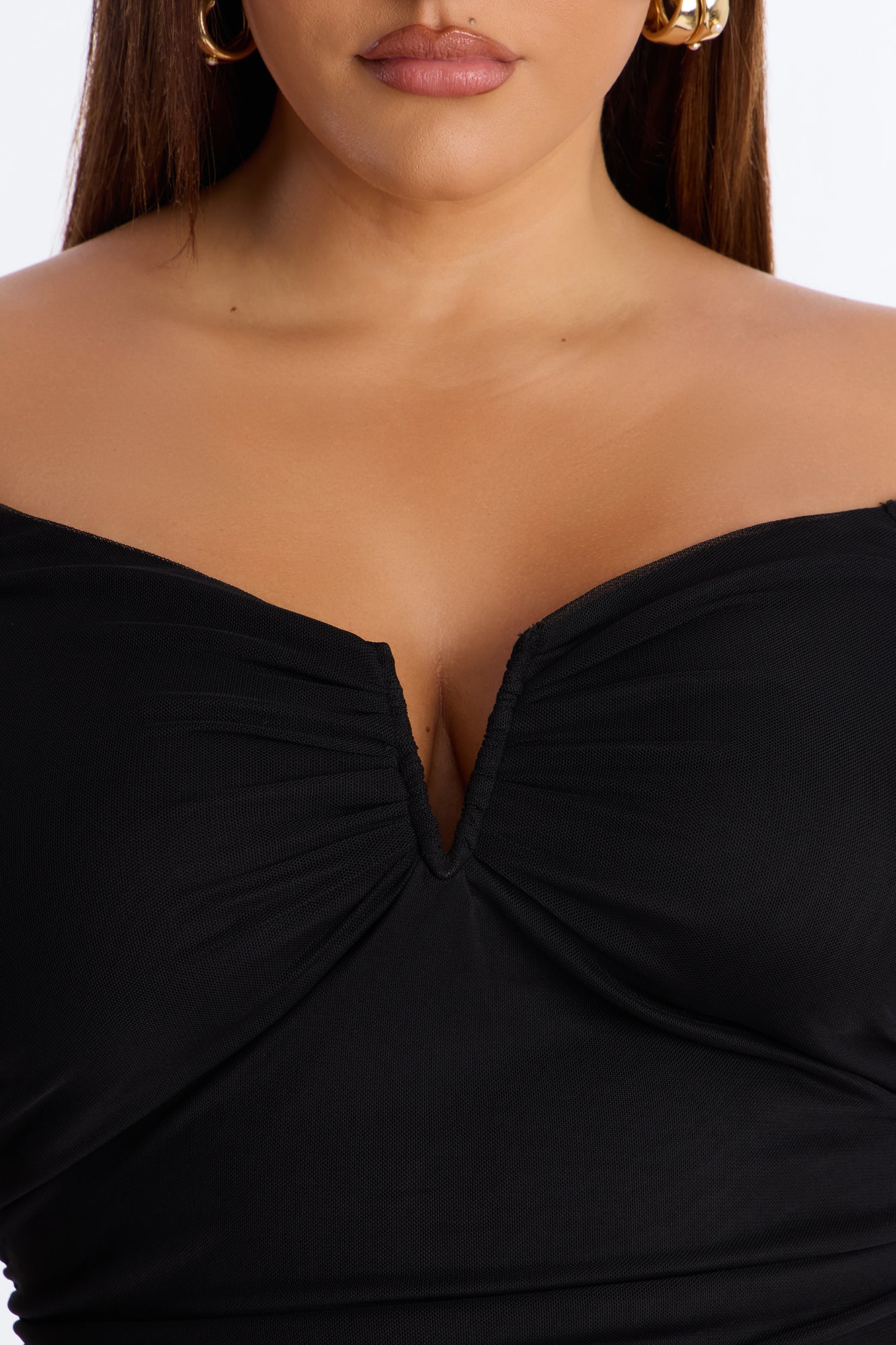 The Finer Things Mesh Short Sleeve Bodysuit - Black - Image 7