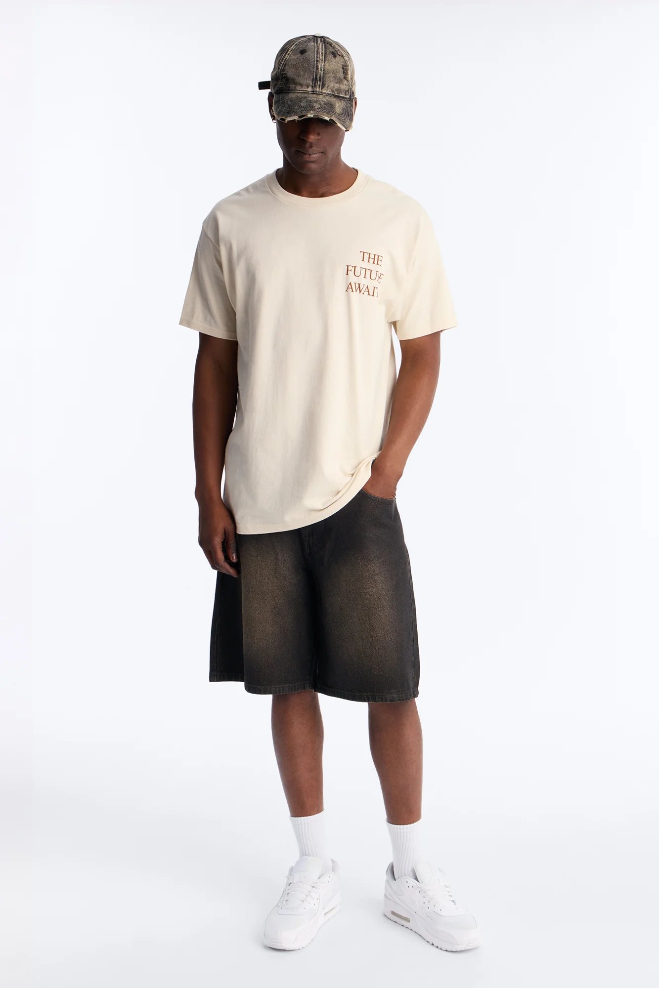 The Future Awaits Oversized Short Sleeve Tee - Cream - Image 2