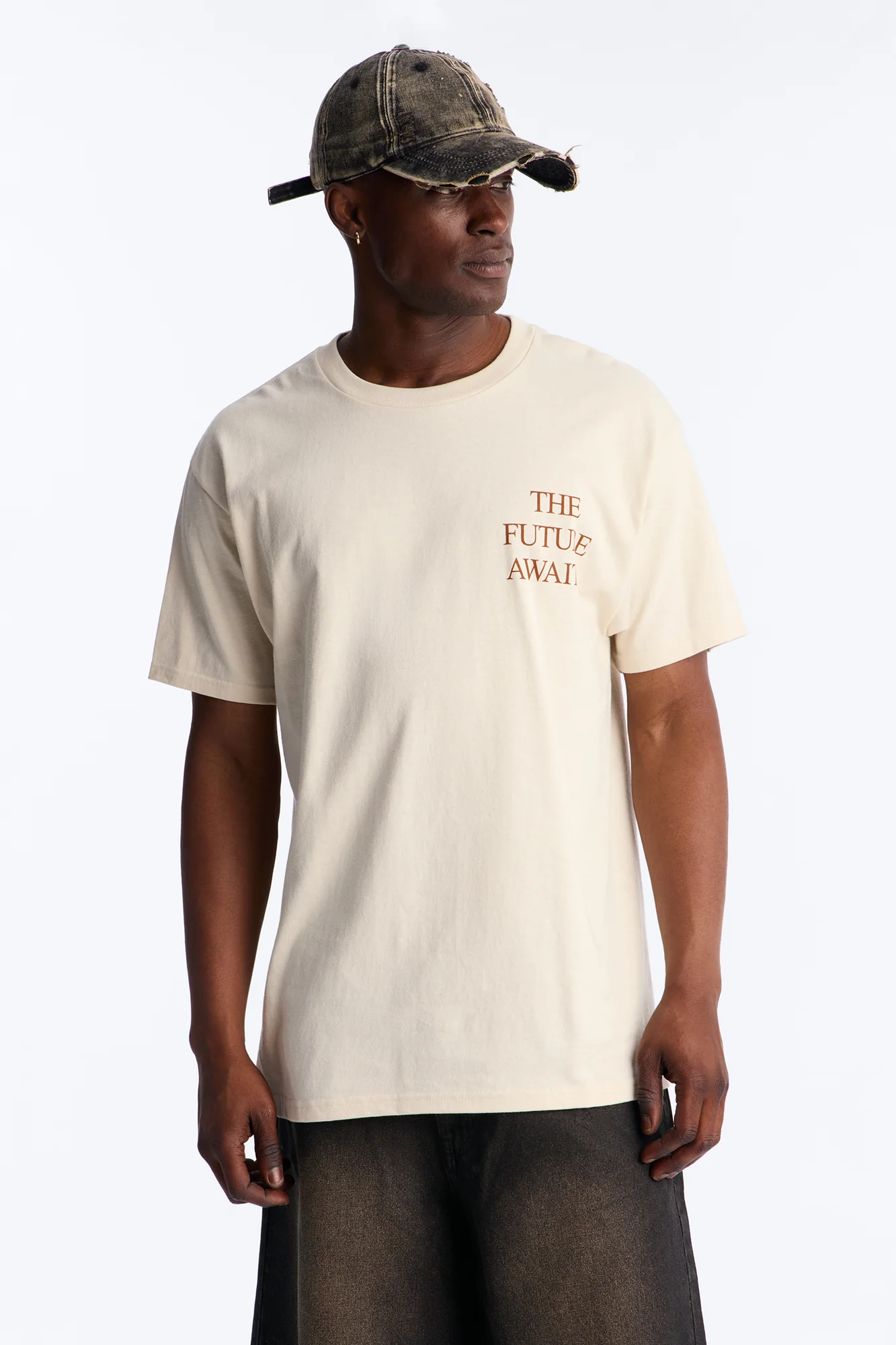 The Future Awaits Oversized Short Sleeve Tee - Cream - Image 4