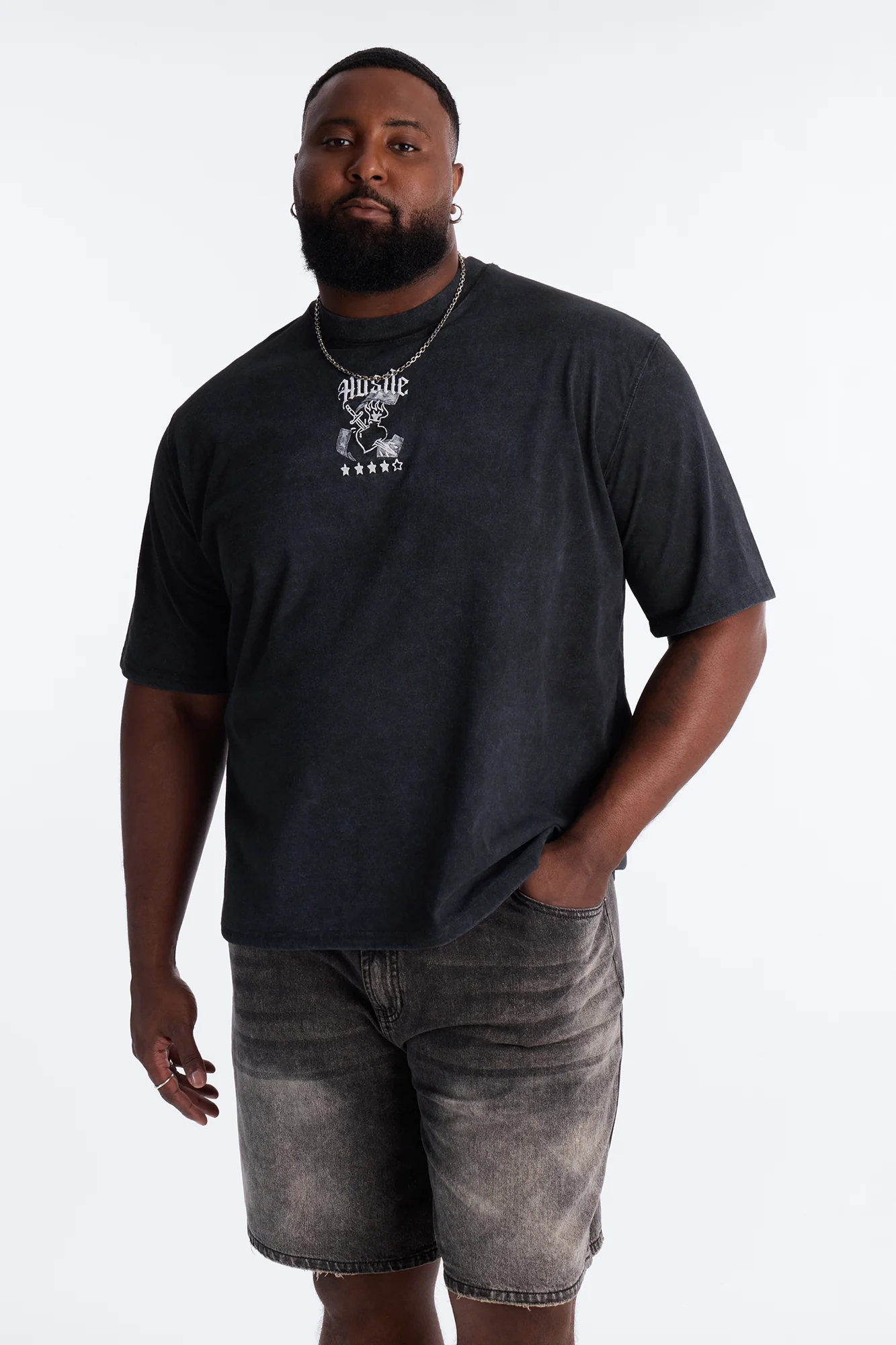 The Grind Is Personal Embroidery Short Sleeve Tee - Grey - Image 8