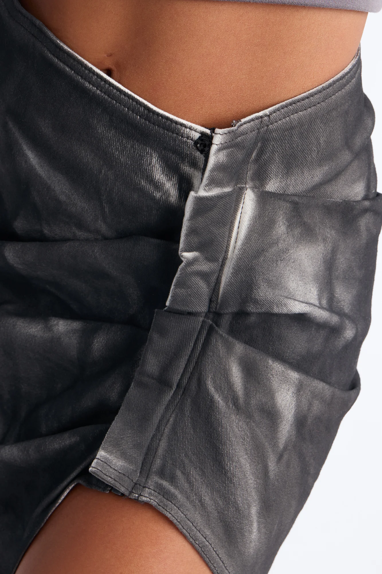 The Main Attraction Washed Ruched Maxi Skirt - Dark Grey - Image 3