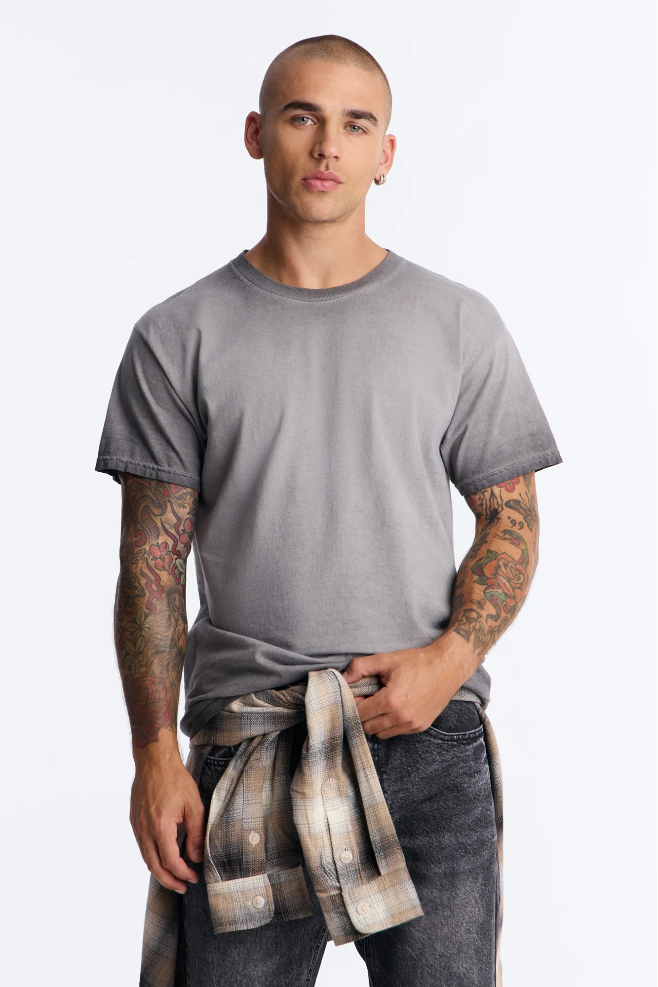 The Oil Wash Oversized Tee - Charcoal