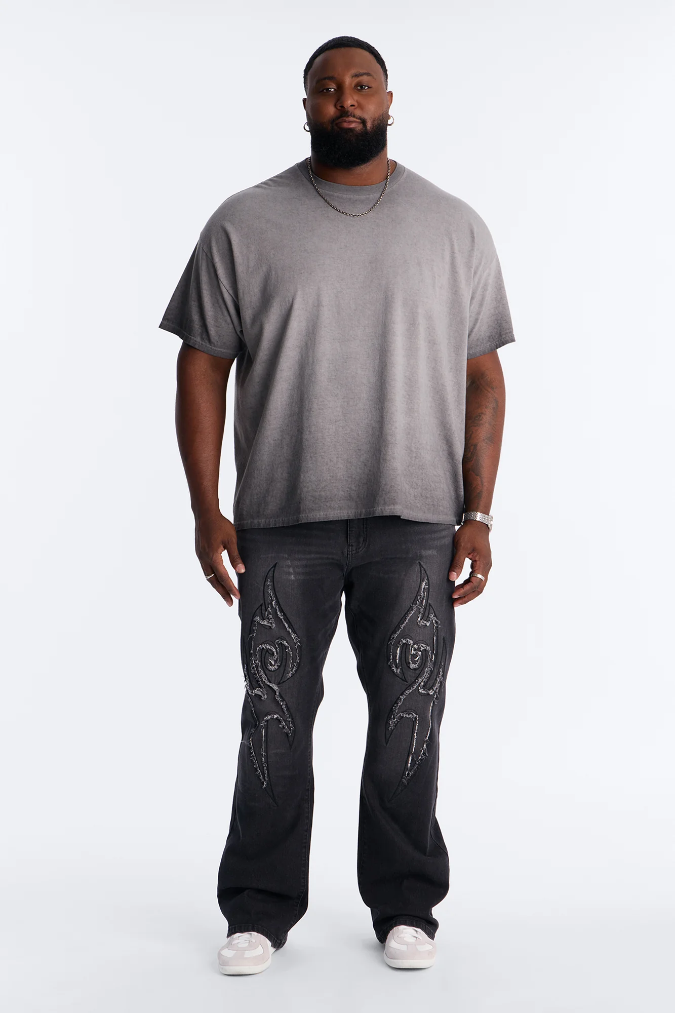 The Oil Wash Oversized Tee - Charcoal - Image 6