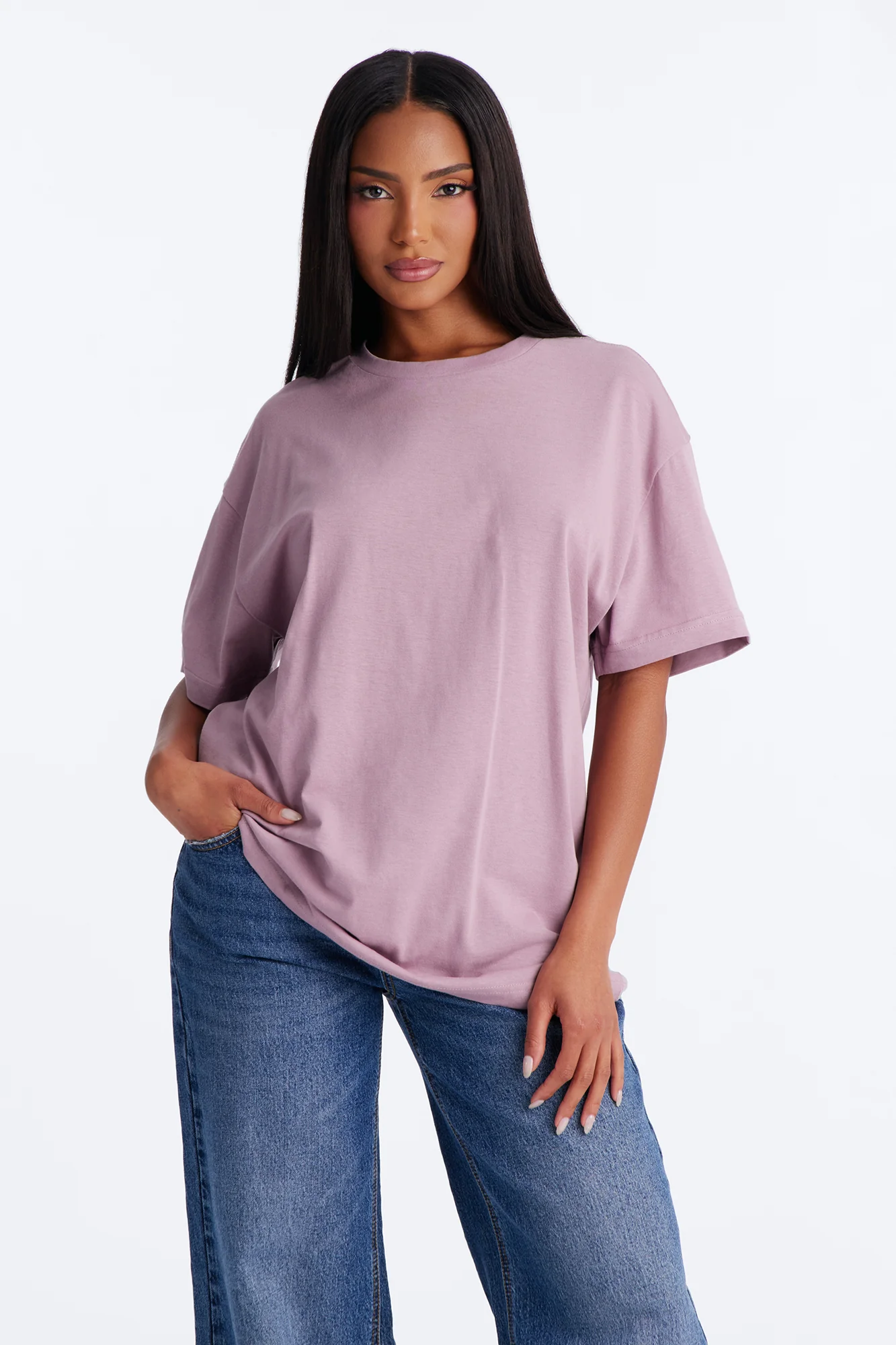 The Oversized Boyfriend Tee - Lilac
