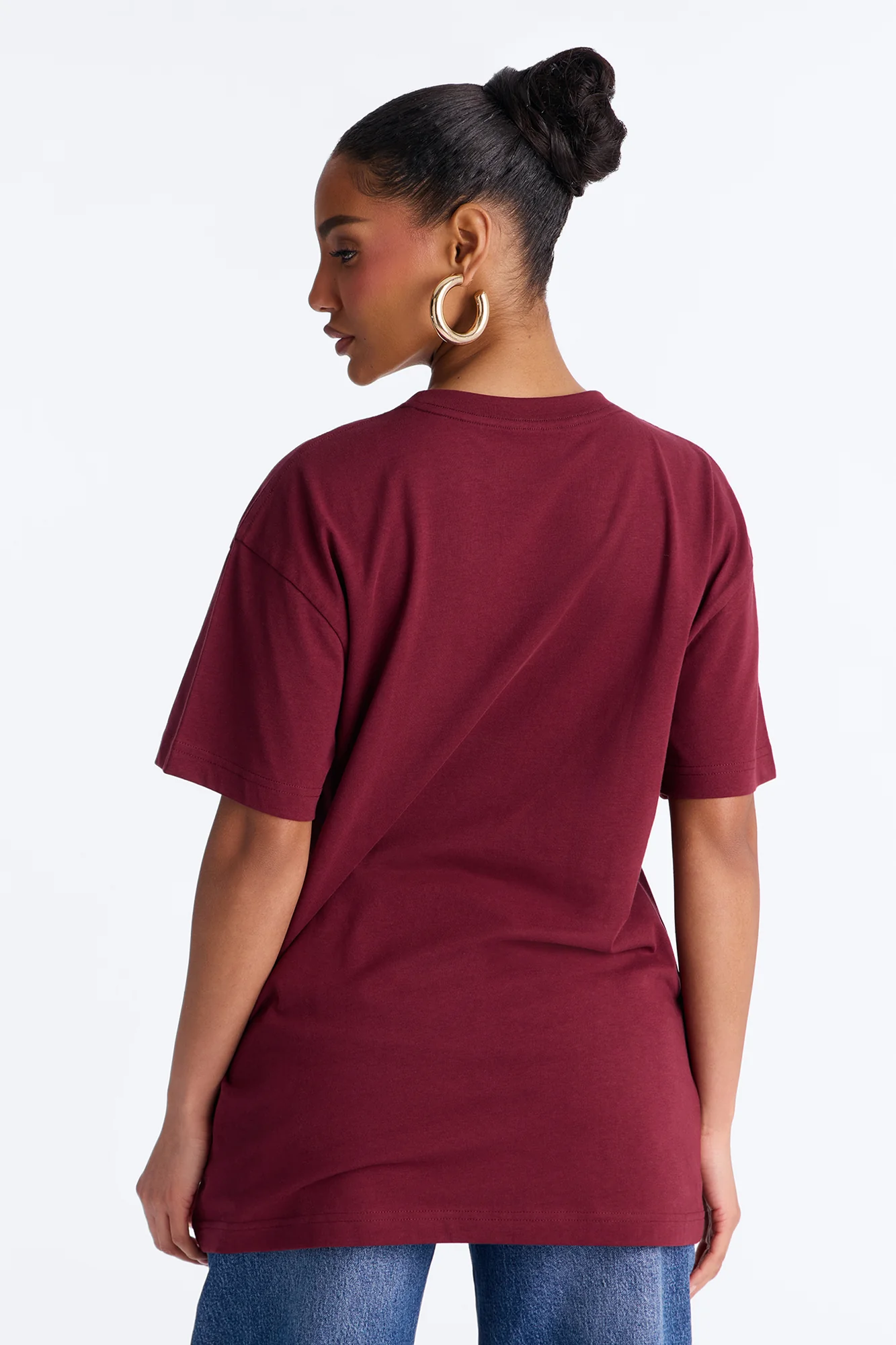 The Oversized Boyfriend Tee - Wine - Image 3