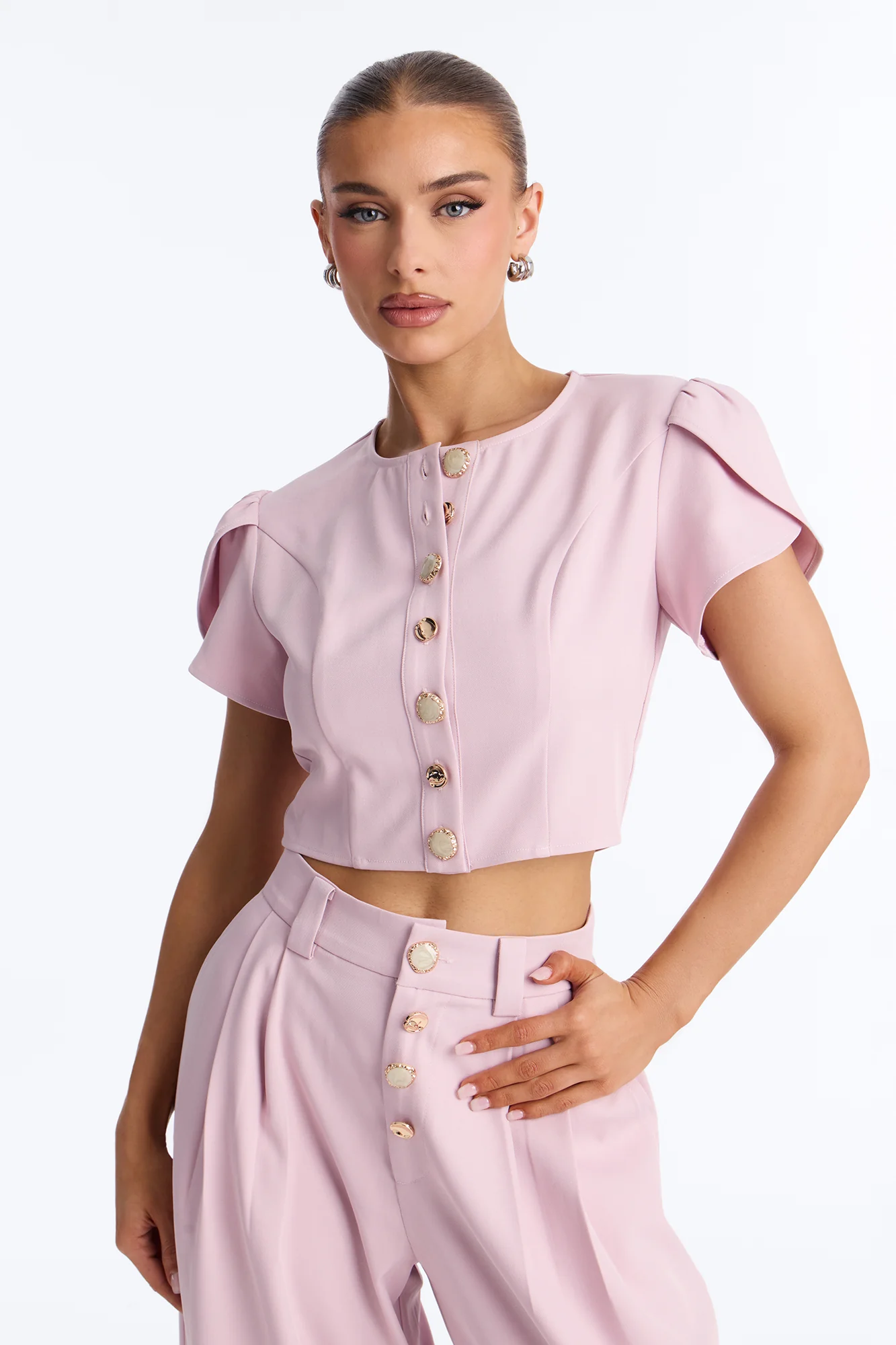 The Perfect Day Wide Leg Pant Set - Pink - Image 2
