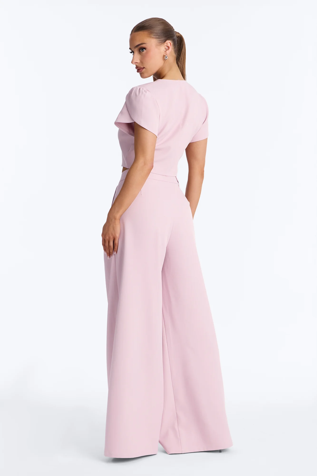 The Perfect Day Wide Leg Pant Set - Pink - Image 4