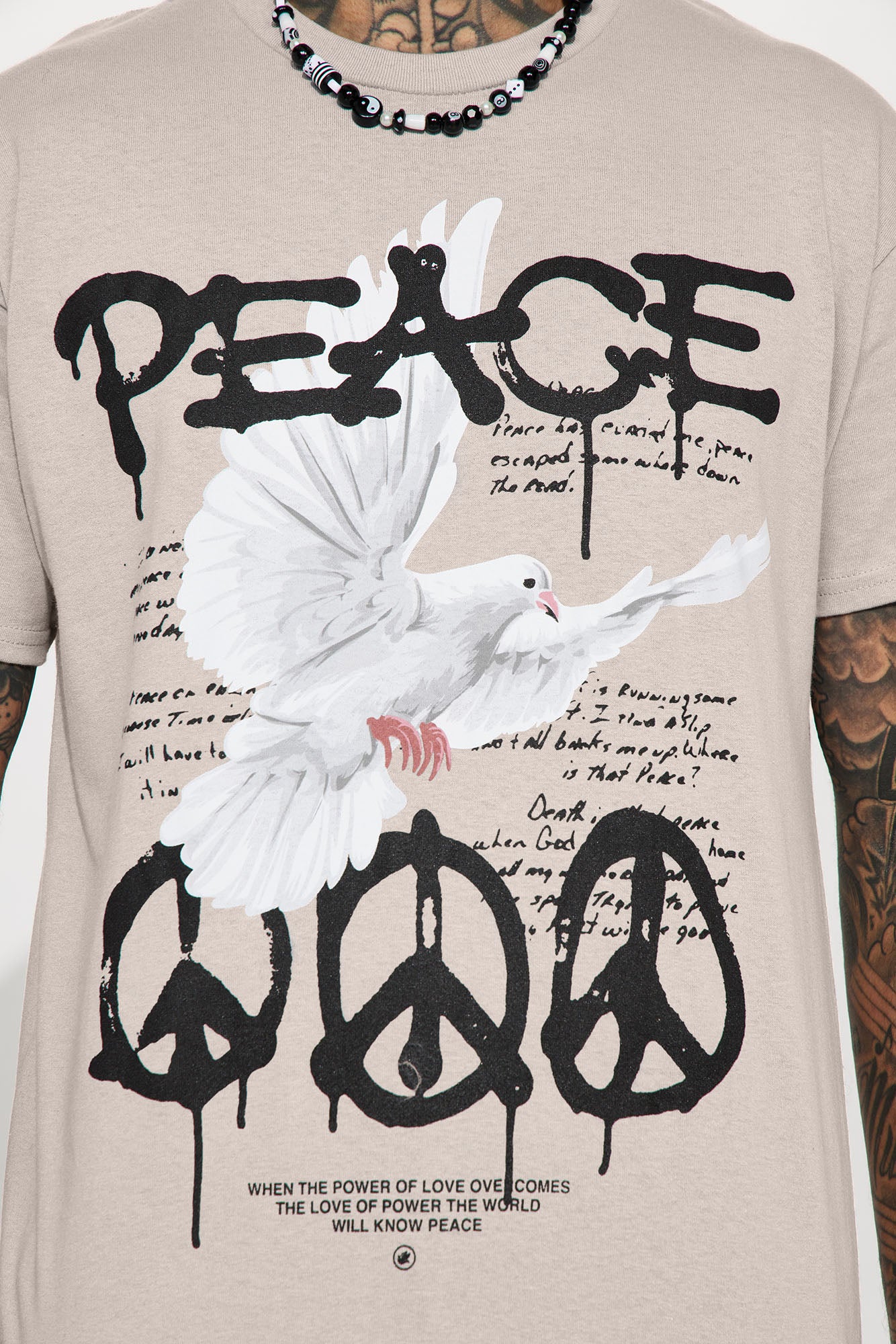 The Power Of Peace Short Sleeve Tee - Silver - Image 3