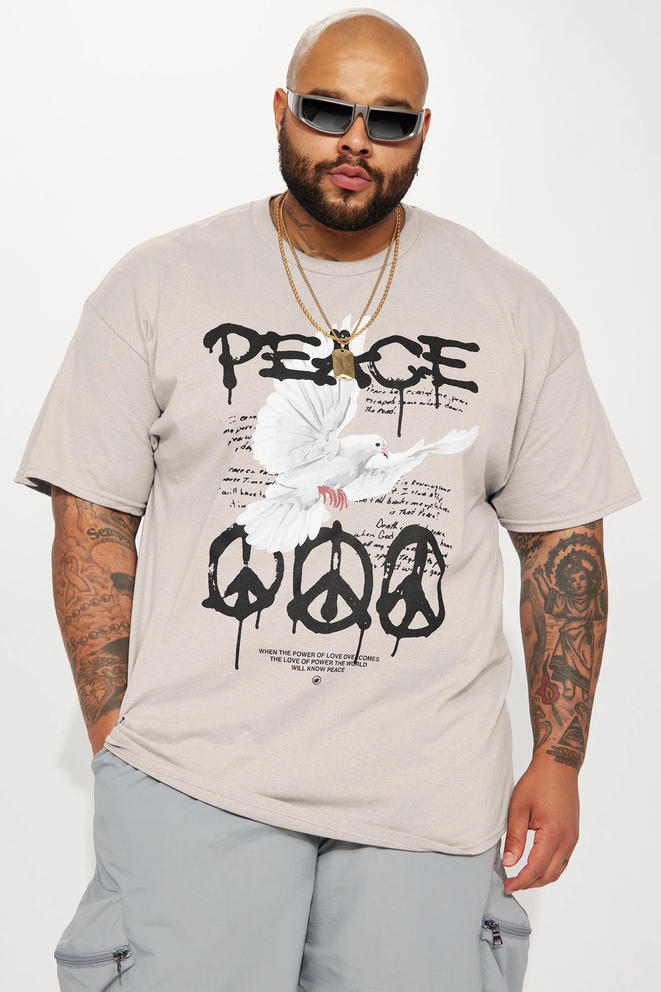 The Power Of Peace Short Sleeve Tee - Silver - Image 4