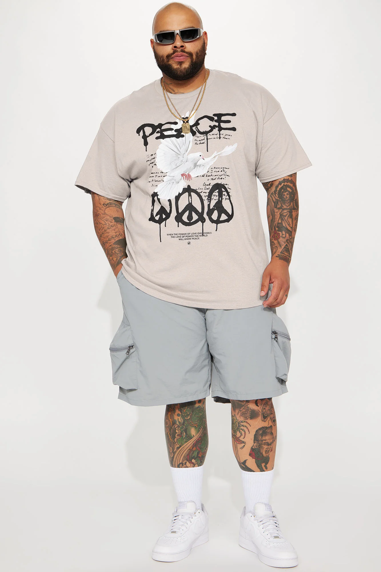 The Power Of Peace Short Sleeve Tee - Silver - Image 5