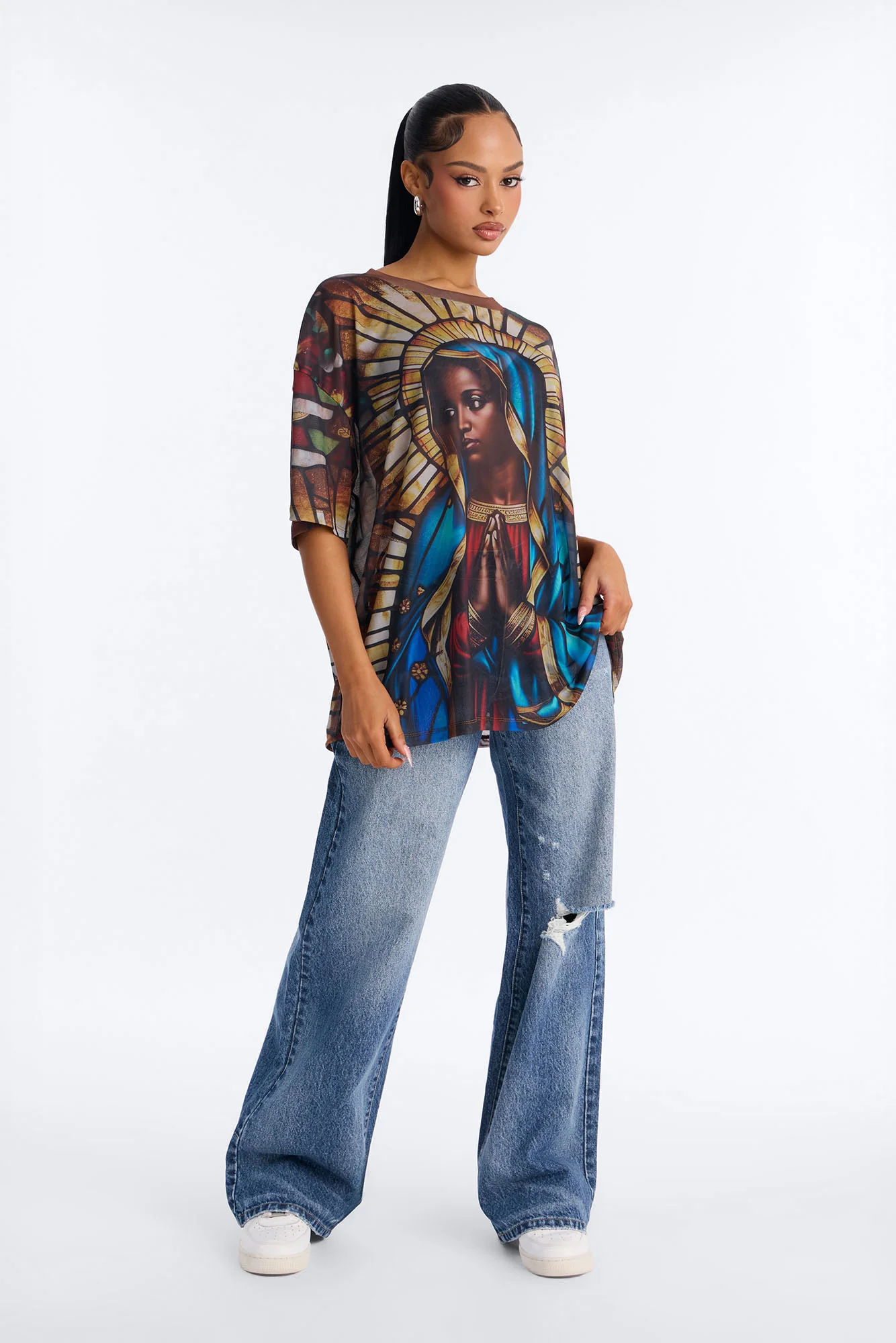 The Religious Women Mesh Tee - Black/combo - Image 2