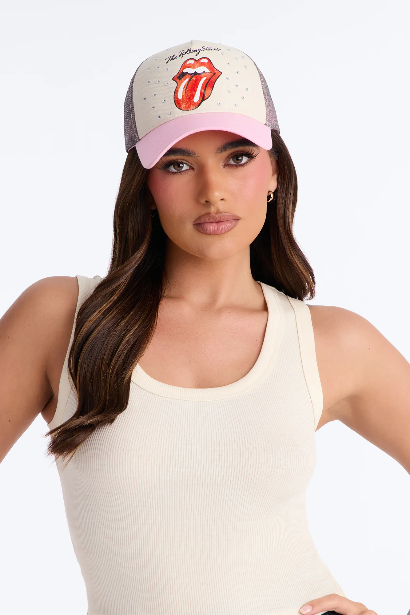 The Rolling Stones Trucker Hat - Pink/combo