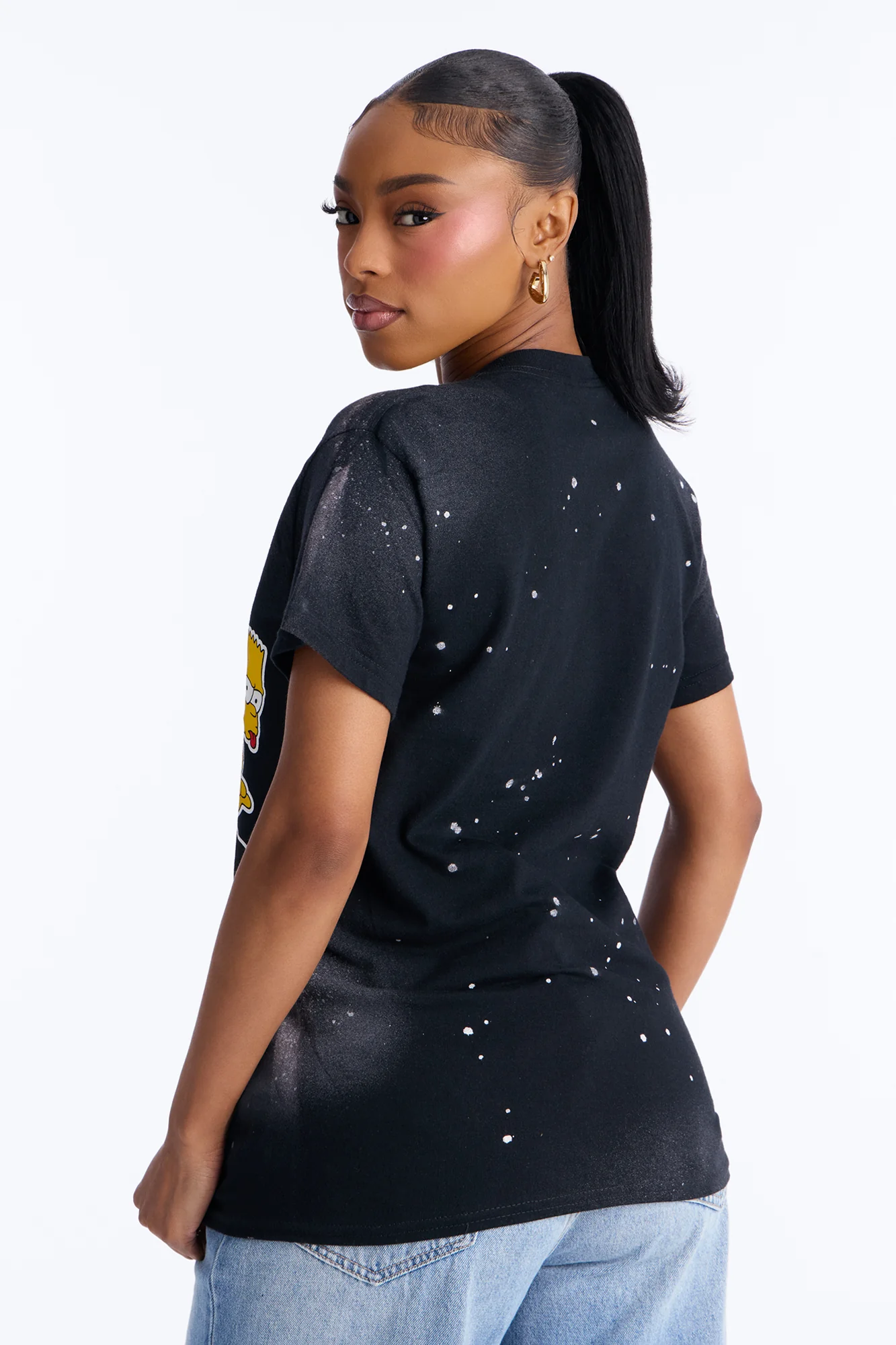 The Simpsons Paint Splatter Tee - Black Wash - Image 4