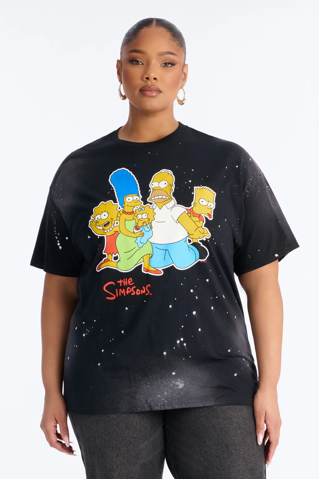 The Simpsons Paint Splatter Tee - Black Wash - Image 5