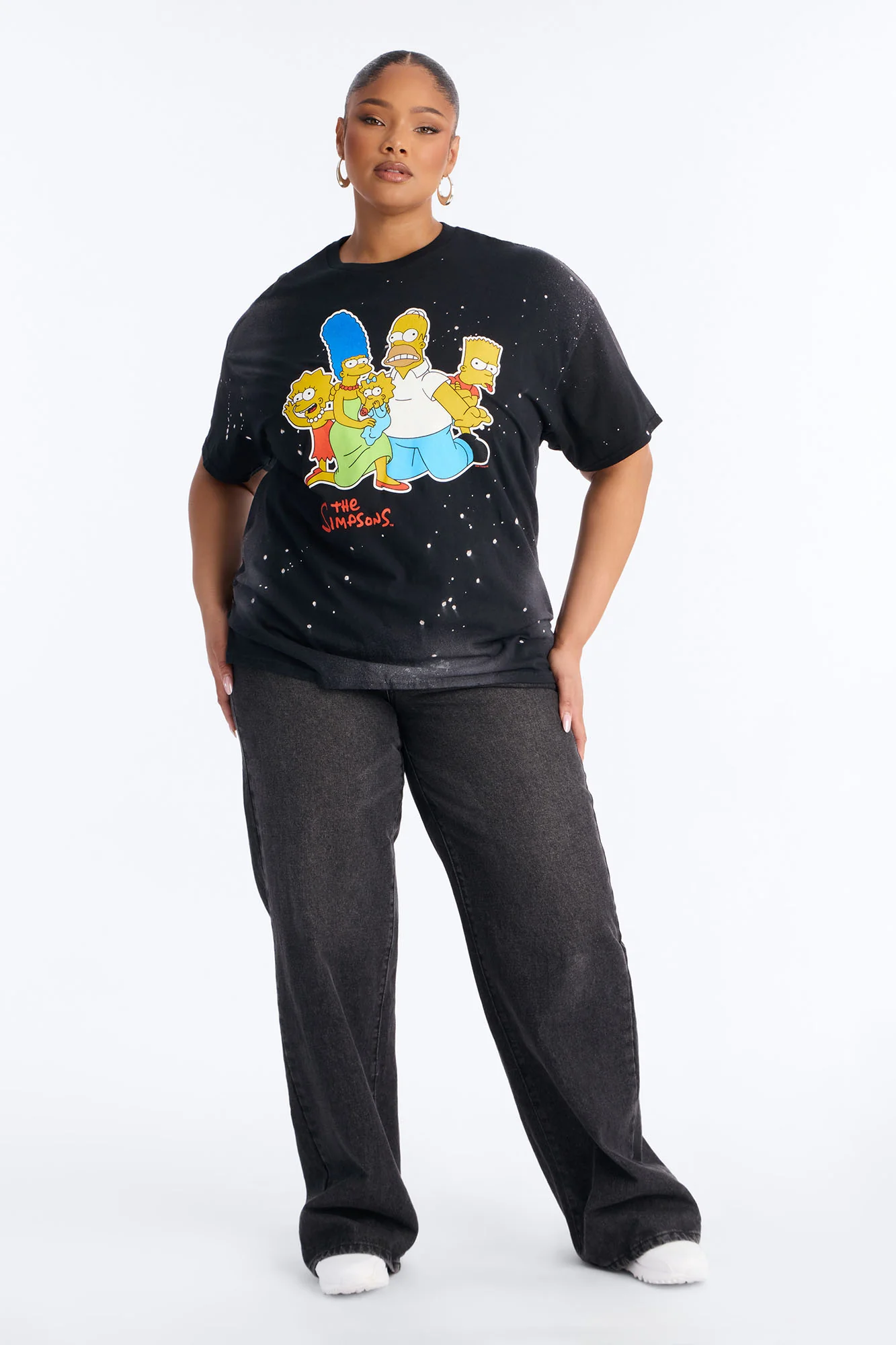 The Simpsons Paint Splatter Tee - Black Wash - Image 6