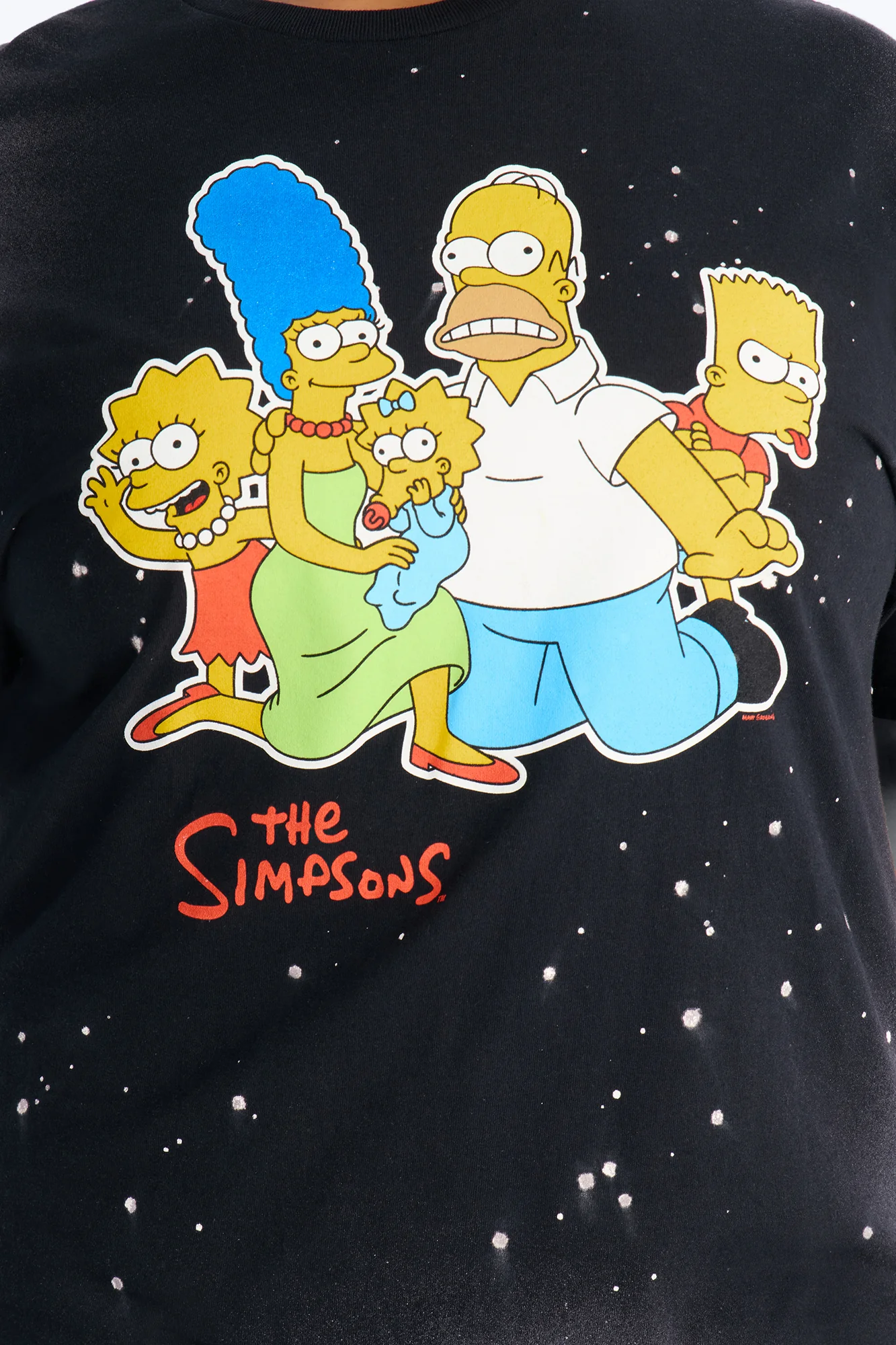 The Simpsons Paint Splatter Tee - Black Wash - Image 7
