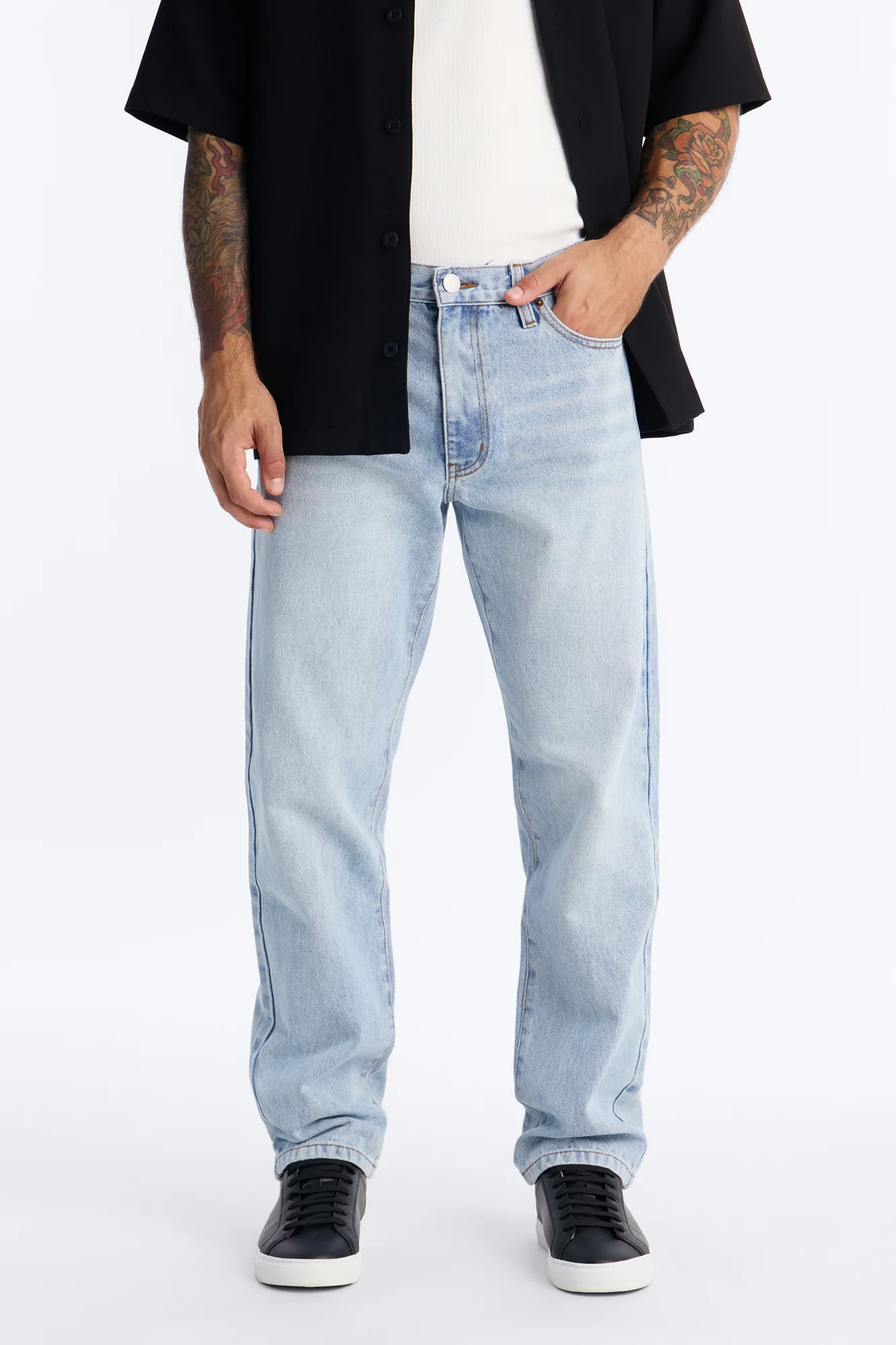 The Staple Straight Jean - Light Blue Wash
