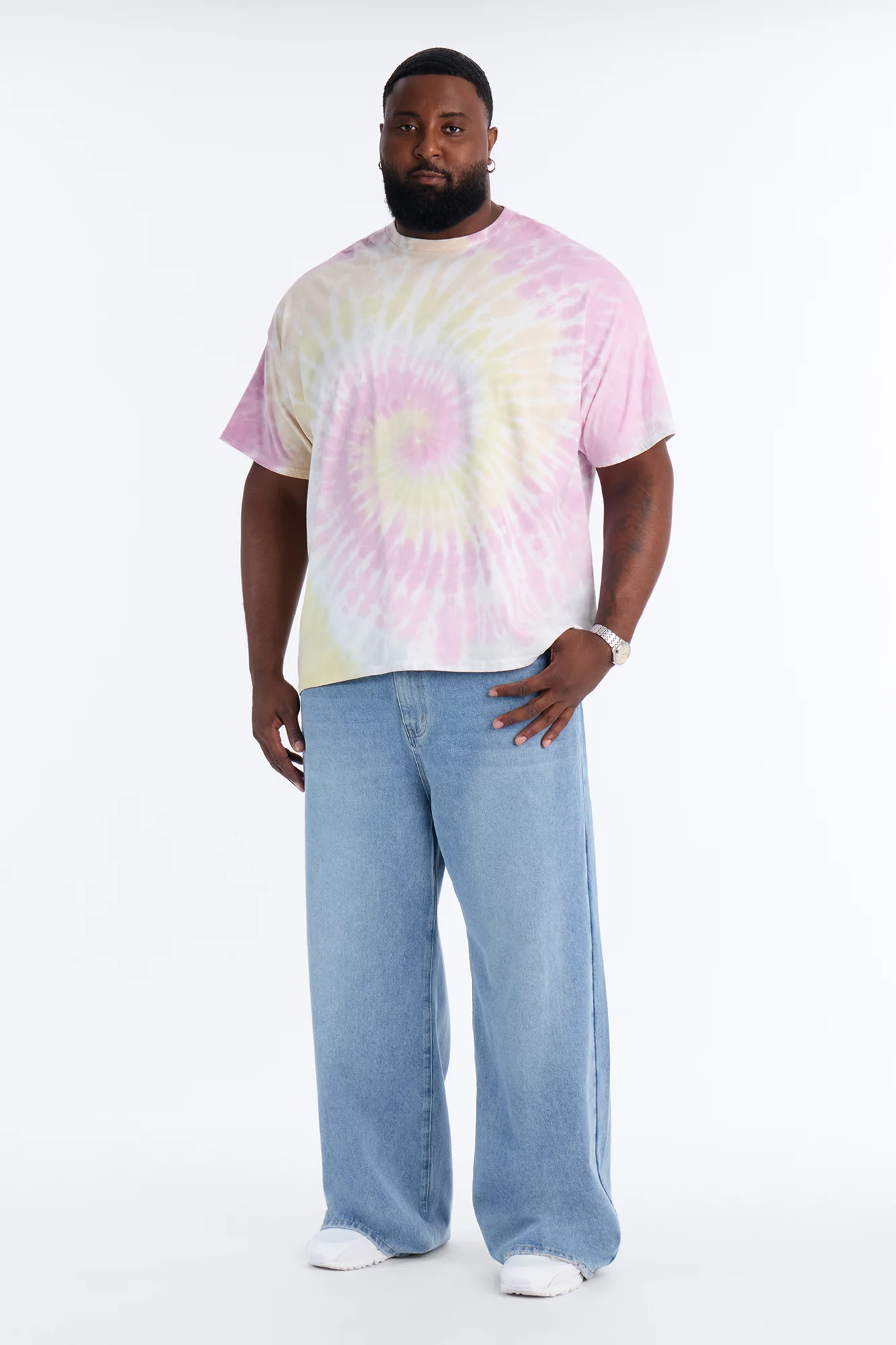 The Swirl Tie Dye Oversized Tee - Multi Color - Image 6