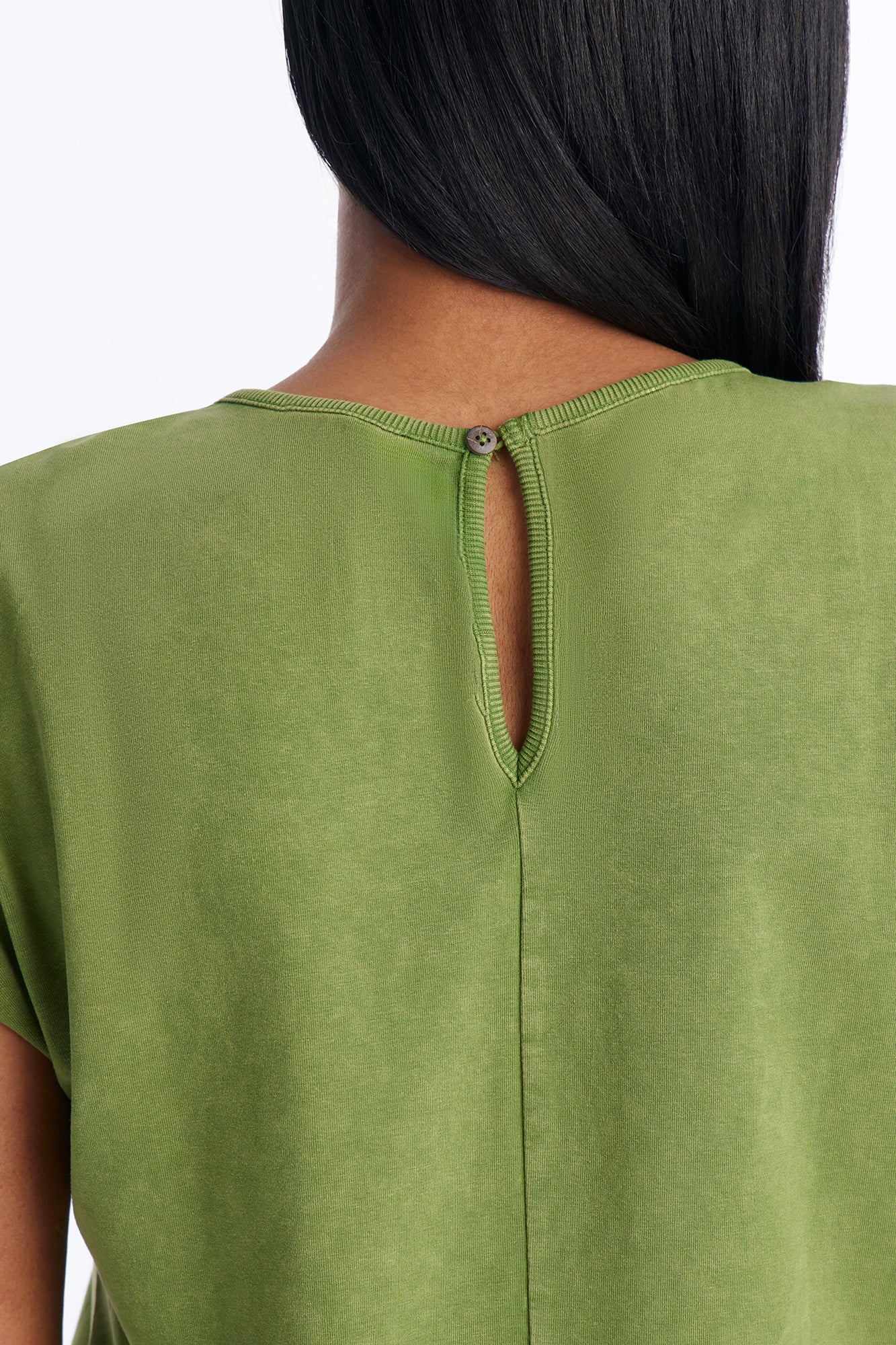 The Washed Cap Sleeve Romper - Sage - Image 3