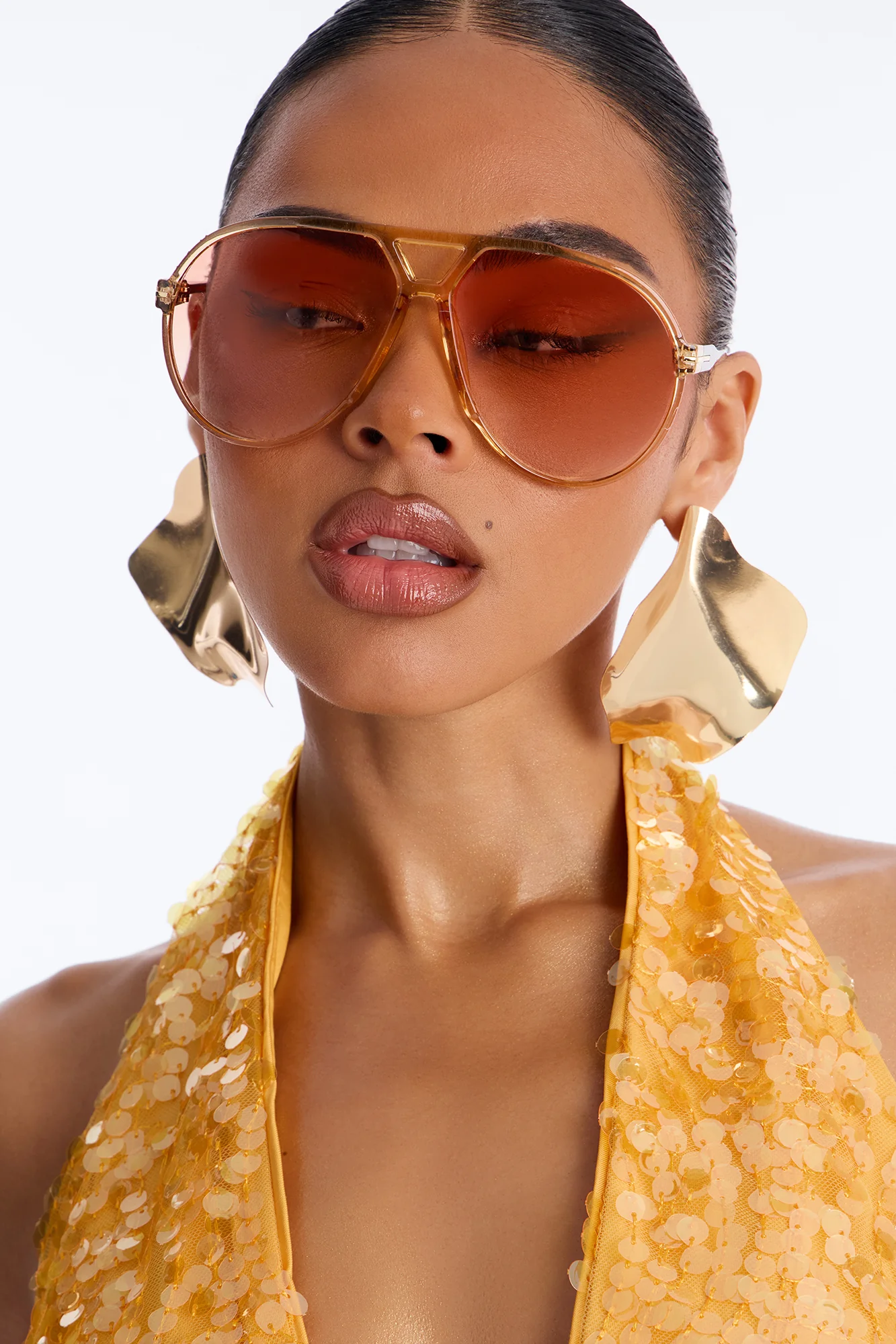 Thick Heat Aviator Sunglasses - Orange/combo - Image 2