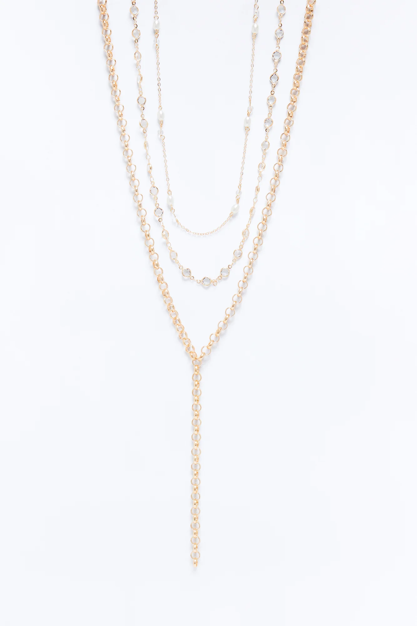 Think Of Me Layered Lariat Necklace - Gold - Image 3