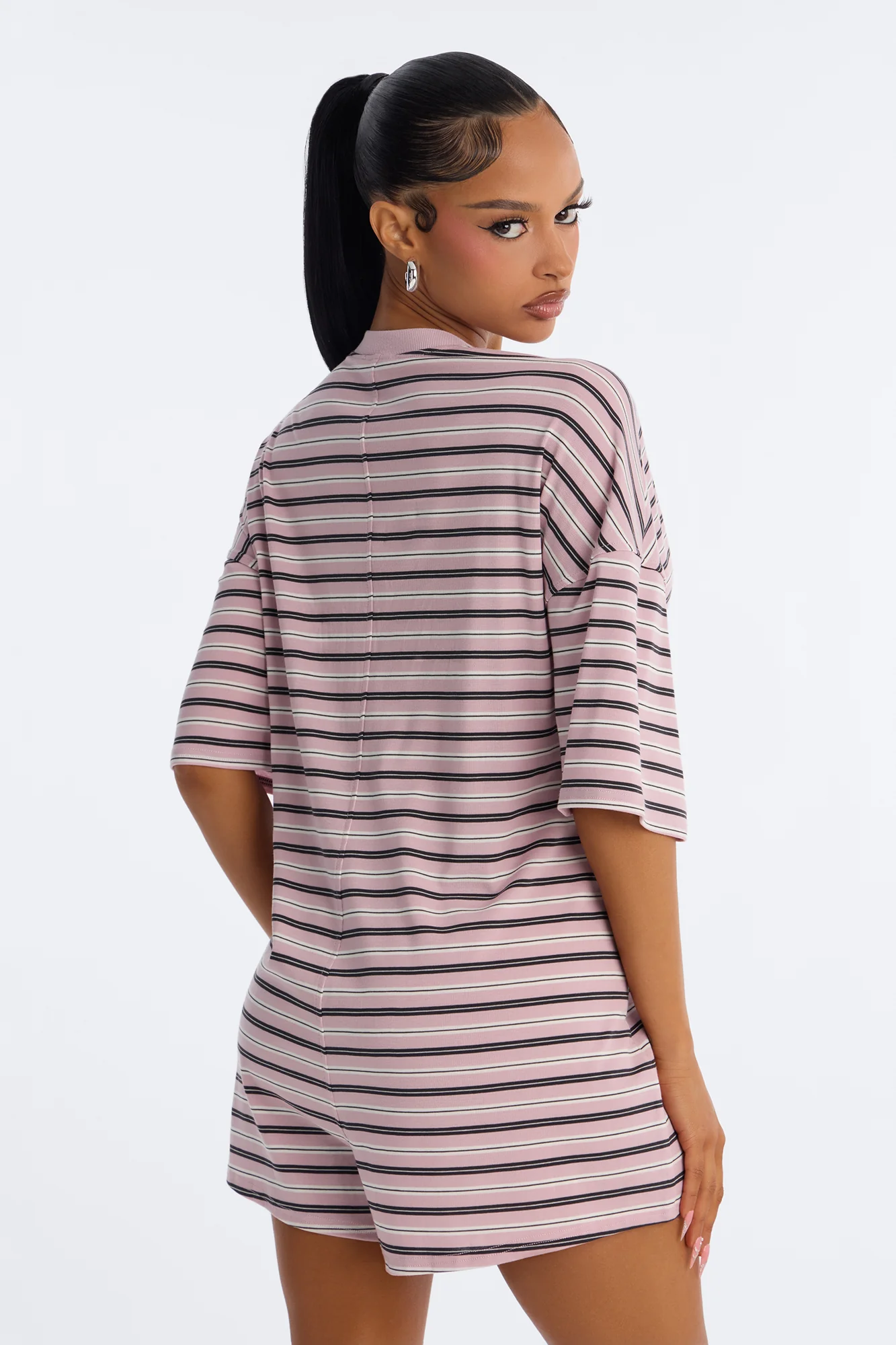 Throw Her On Striped Romper - Pink - Image 3